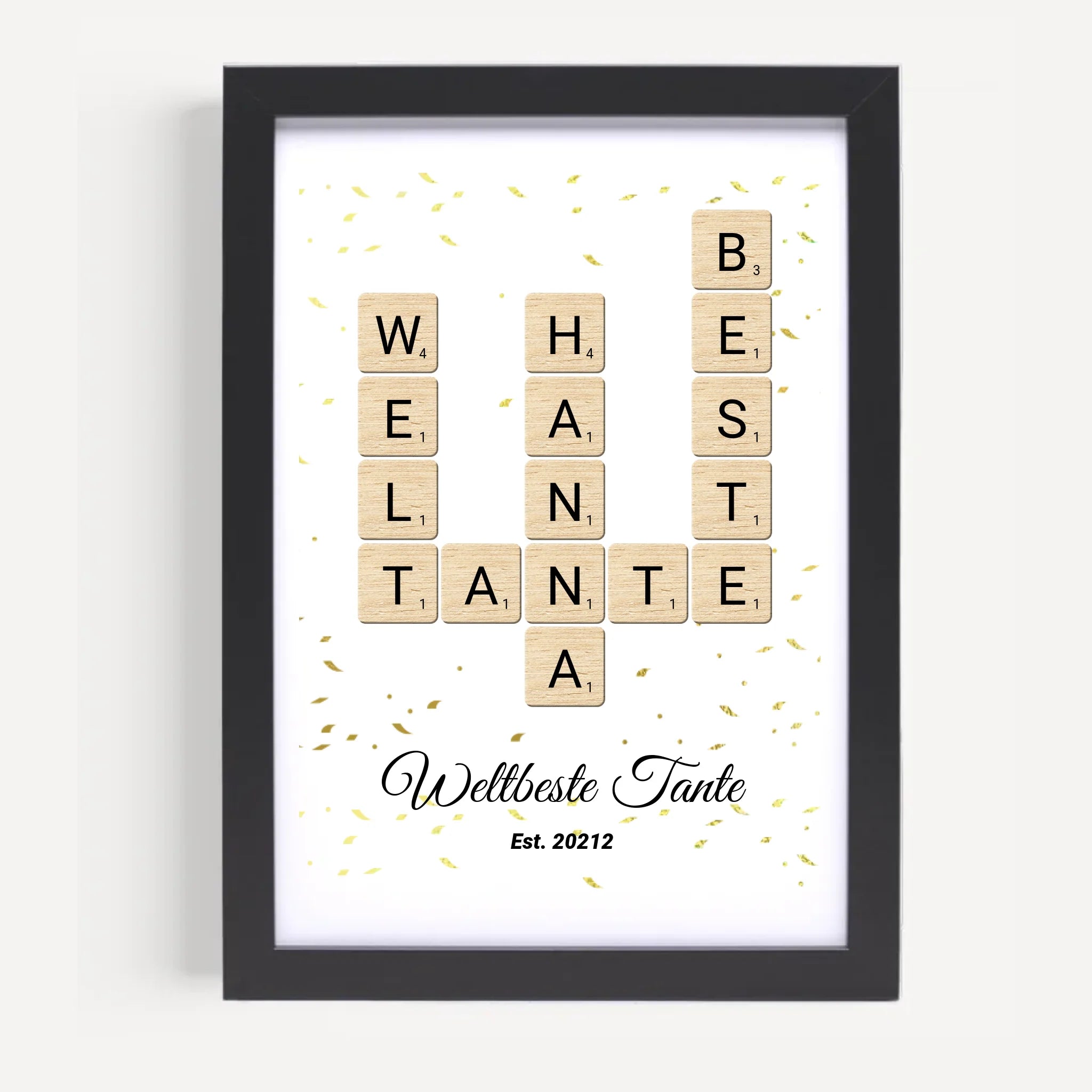 Weihnachtsgeschenk für Tante Scrabble Wort Poster personalisierbar - Cantty