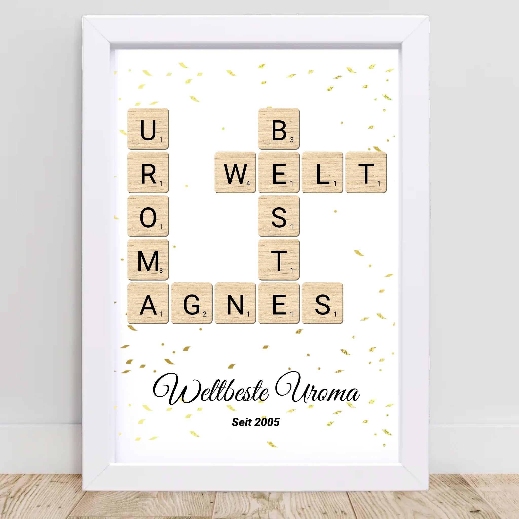 Uroma Weihnachten Geschenk Scrabble Wort Poster personalisierbar - Cantty