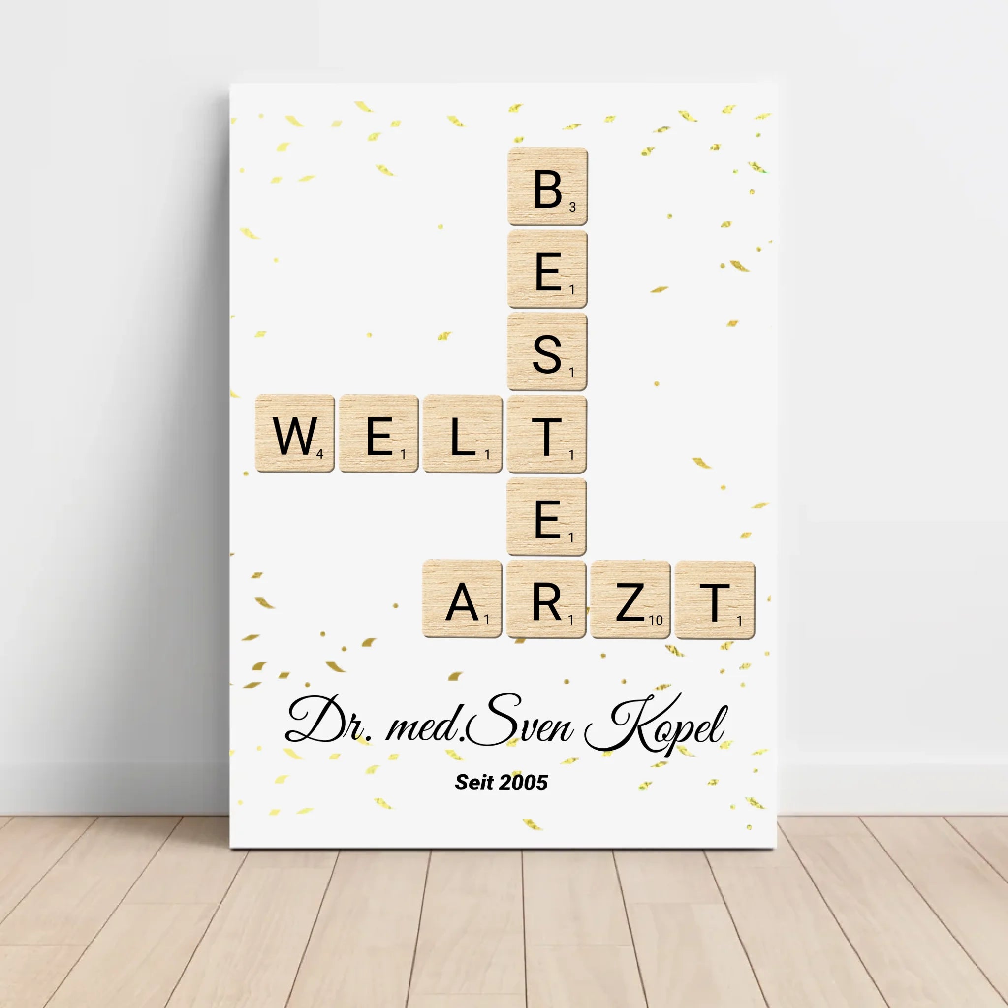 Arzt Weihnachtsgeschenk Scrabble Wort Poster personalisierbar - Cantty