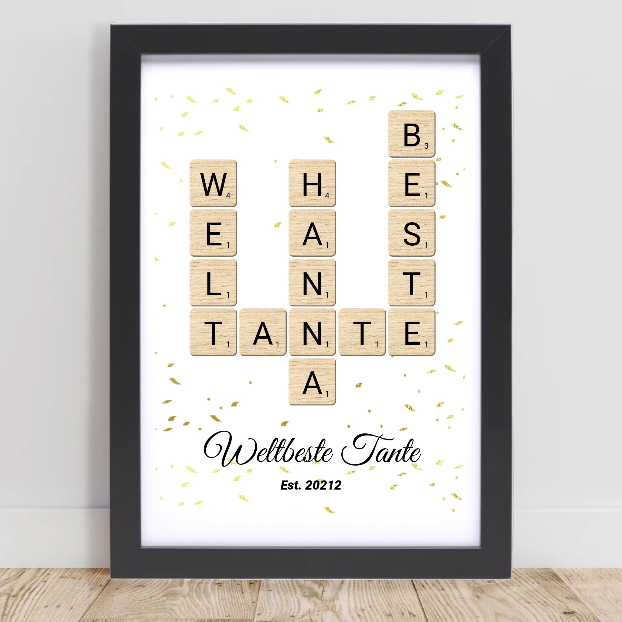 Weihnachtsgeschenk für Tante Scrabble Wort Poster personalisierbar - Cantty