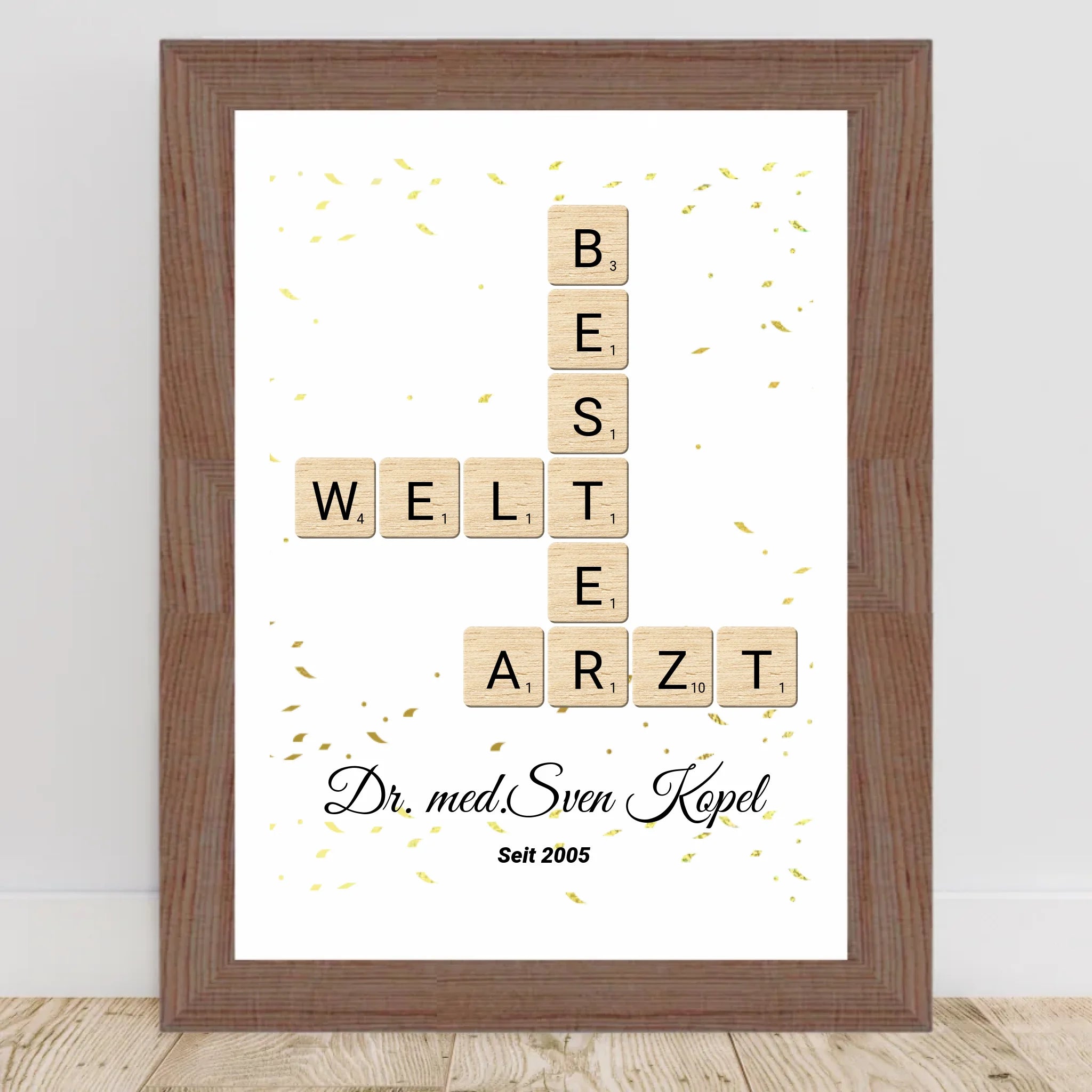 Arzt Weihnachtsgeschenk Scrabble Wort Poster personalisierbar - Cantty