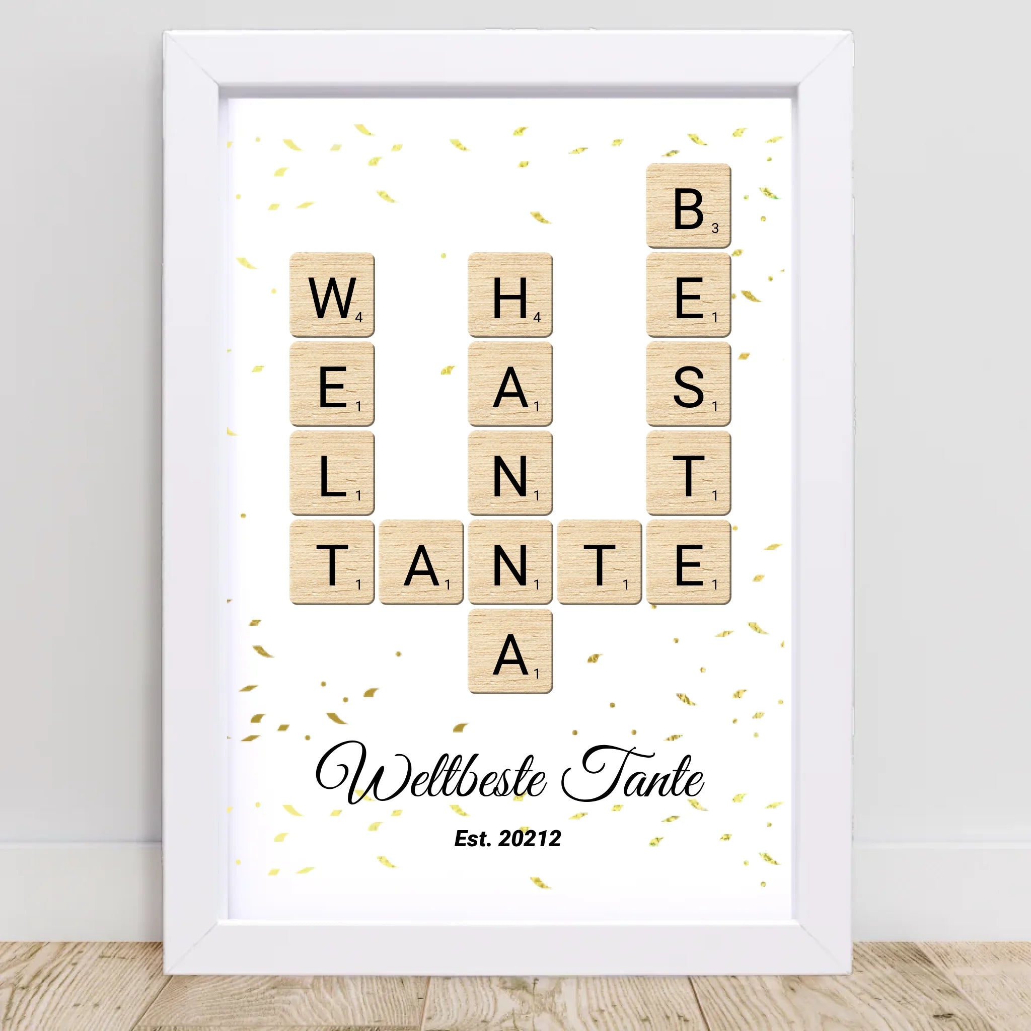 Weihnachtsgeschenk für Tante Scrabble Wort Poster personalisierbar - Cantty