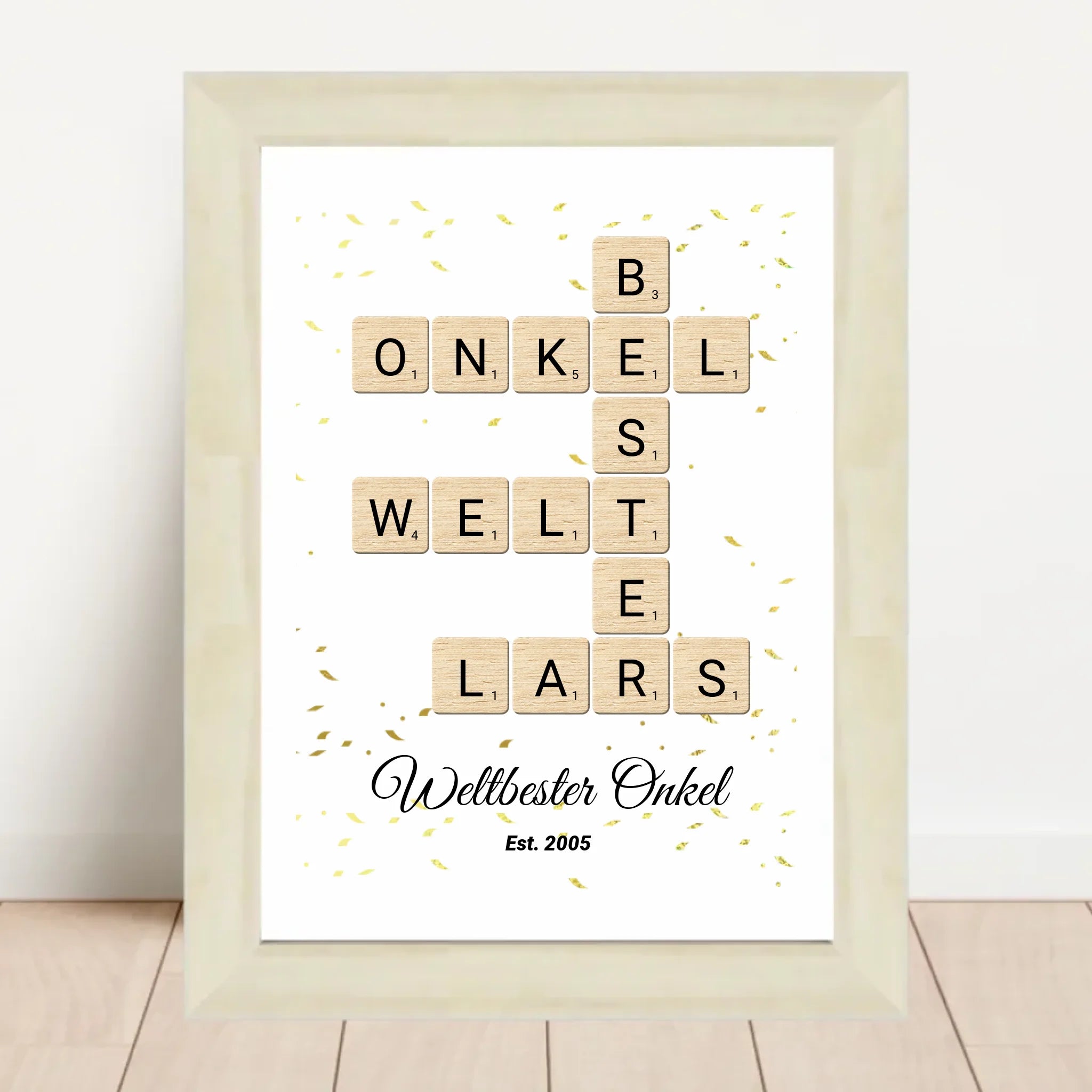 Onkel Weihnachten Geschenk Scrabble Wort Poster personalisierbar - Cantty