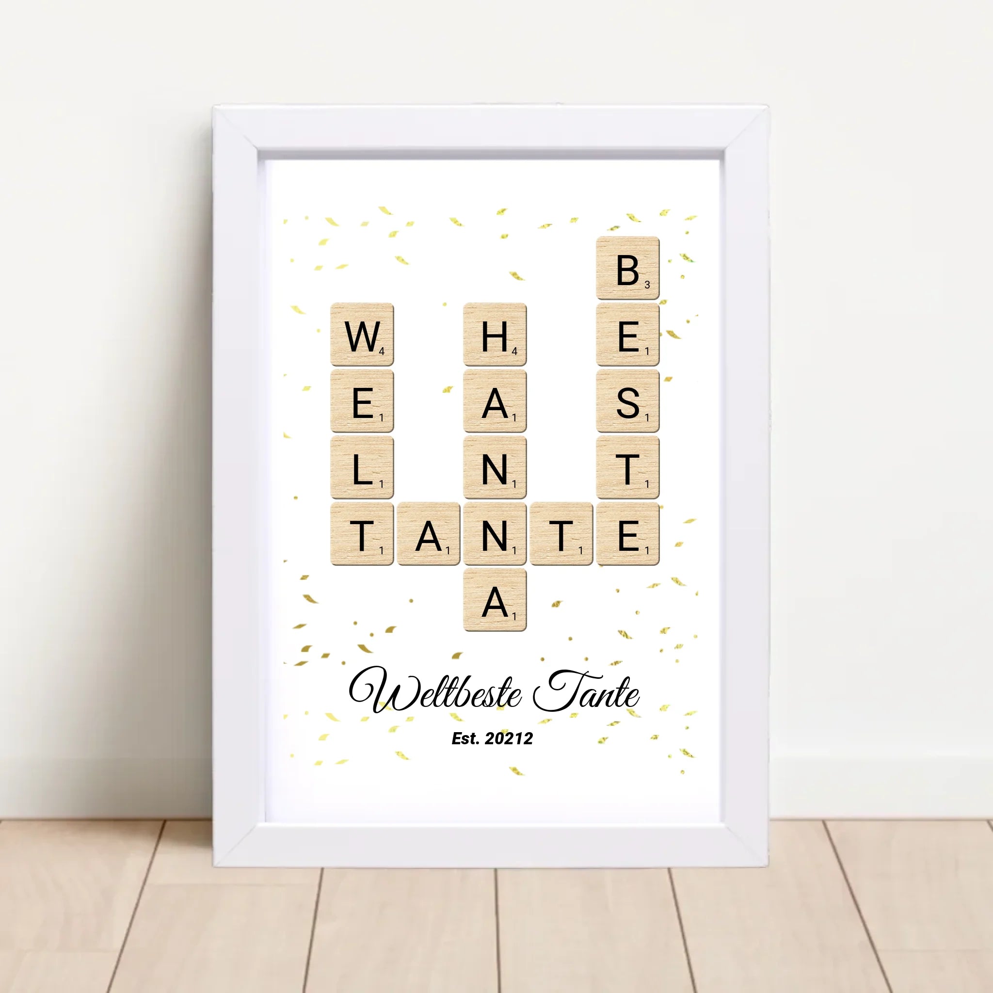 Weihnachtsgeschenk für Tante Scrabble Wort Poster personalisierbar - Cantty