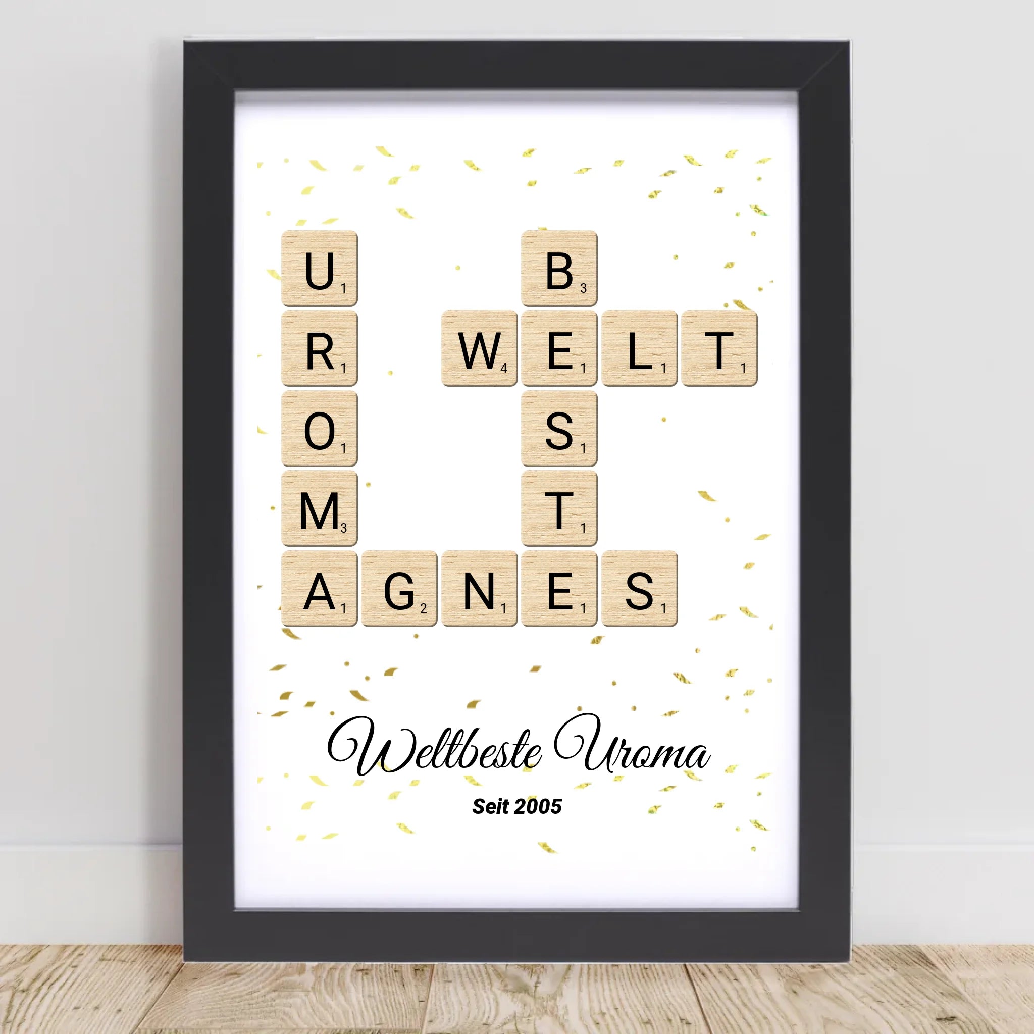 Uroma Weihnachten Geschenk Scrabble Wort Poster personalisierbar - Cantty