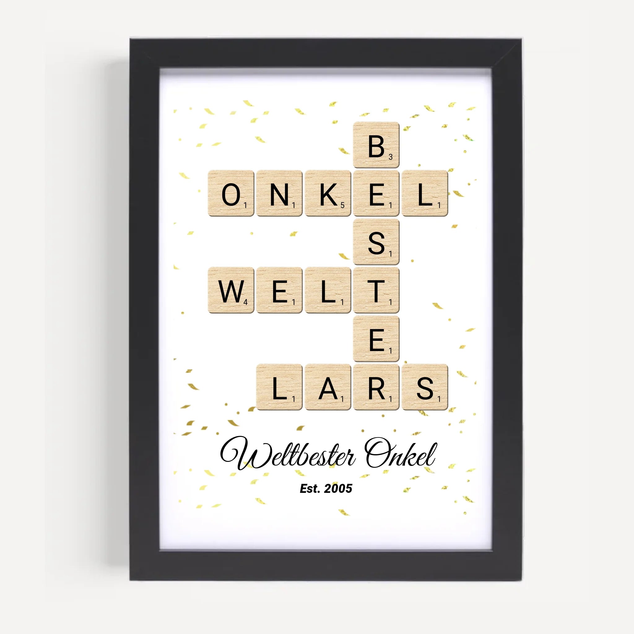Onkel Weihnachten Geschenk Scrabble Wort Poster personalisierbar - Cantty