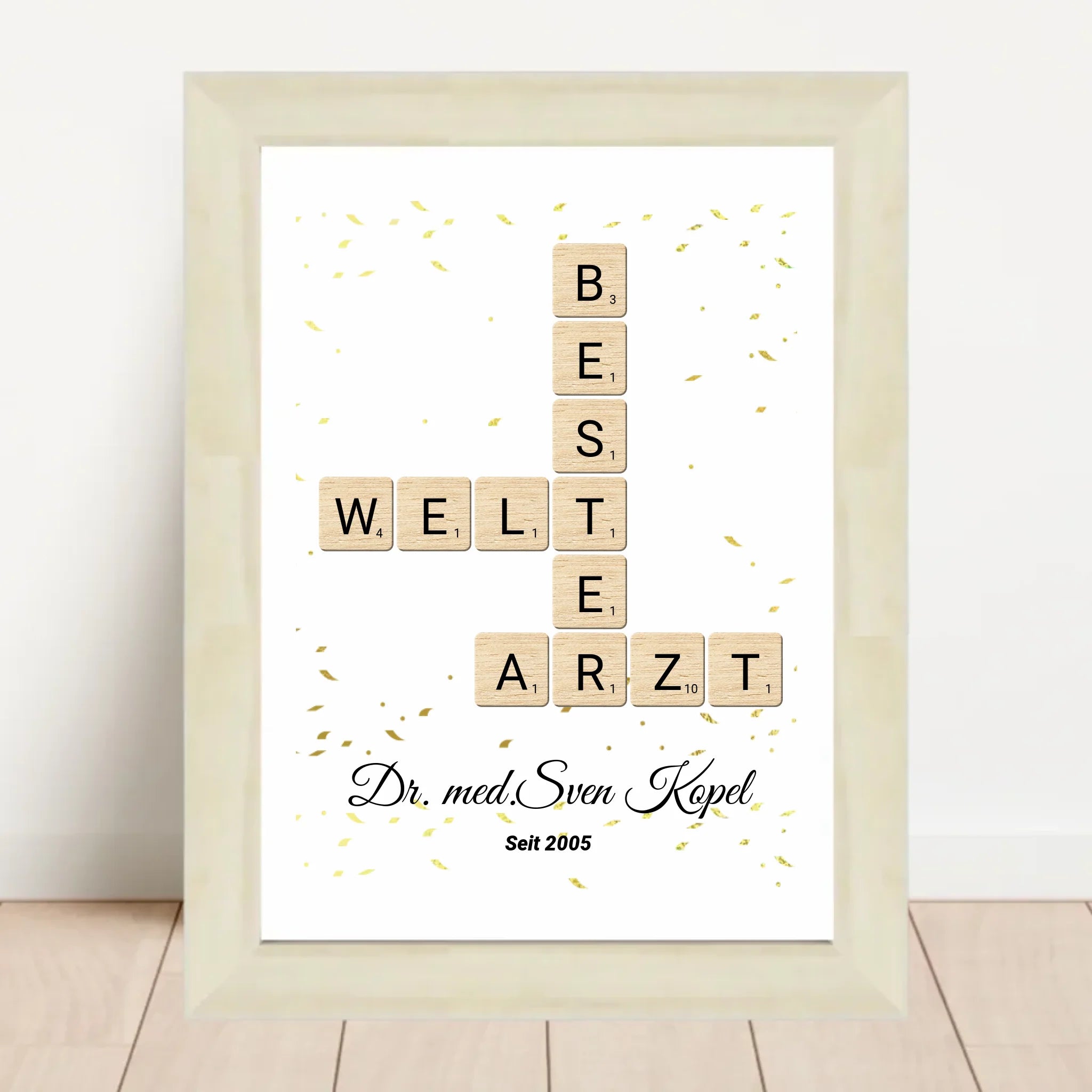 Arzt Weihnachtsgeschenk Scrabble Wort Poster personalisierbar - Cantty