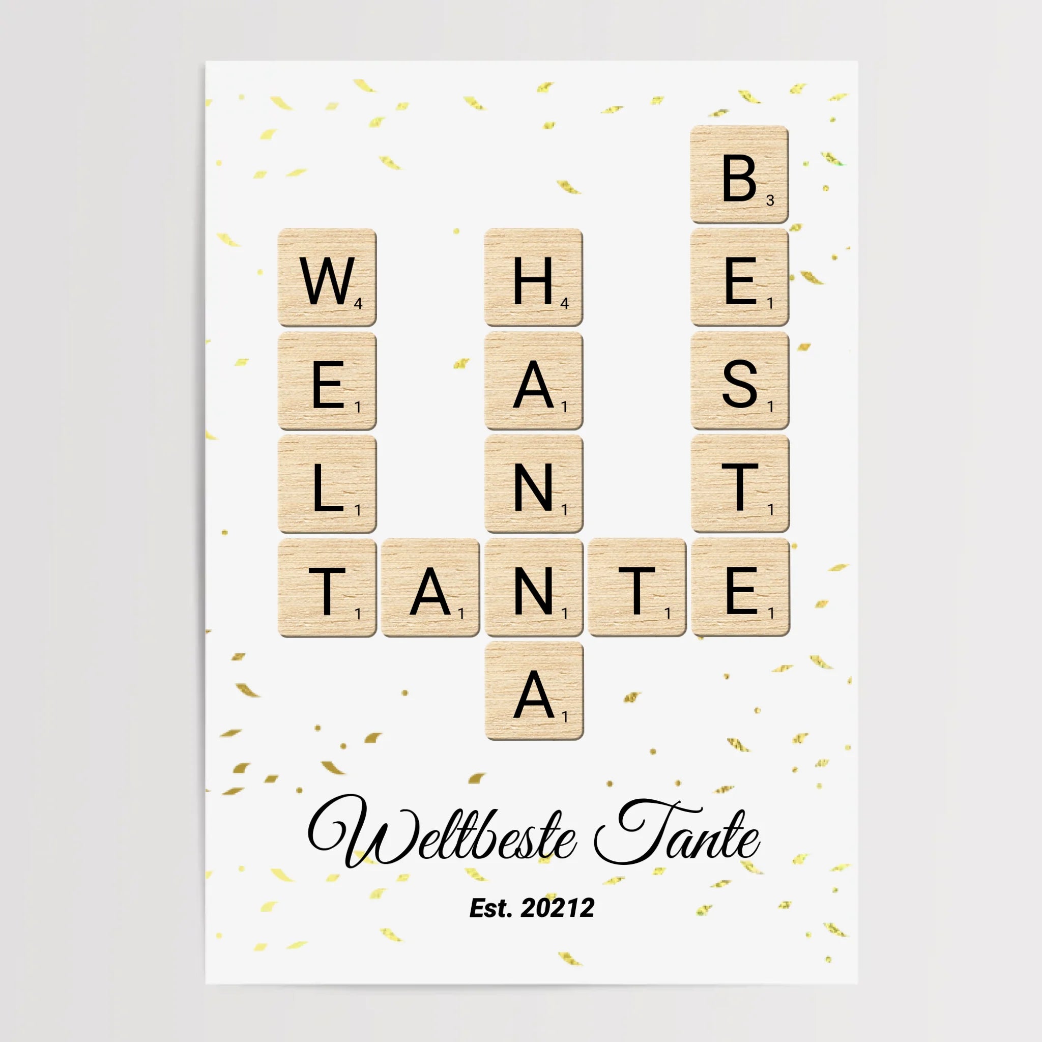 Weihnachtsgeschenk für Tante Scrabble Wort Poster personalisierbar - Cantty