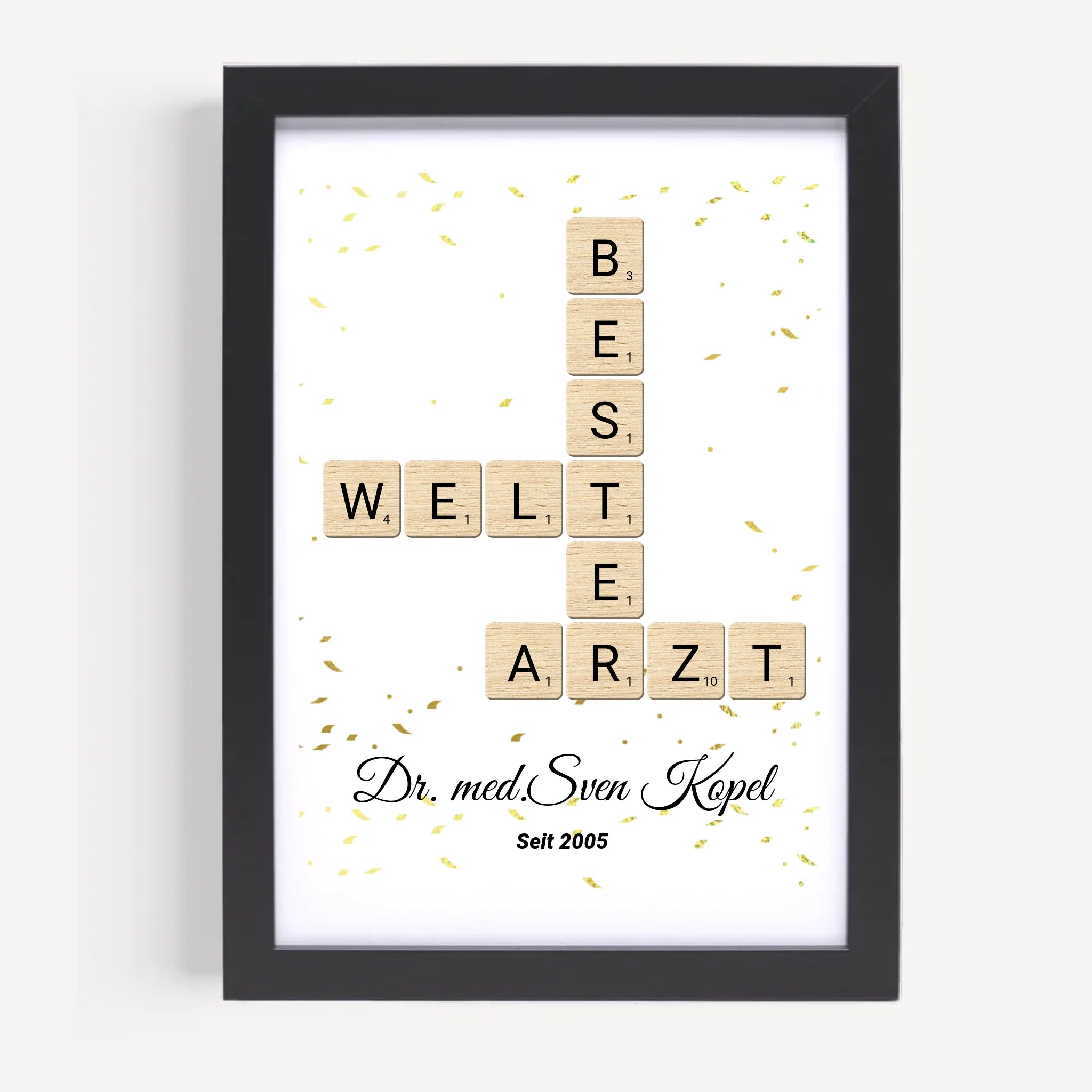 Arzt Weihnachtsgeschenk Scrabble Wort Poster personalisierbar - Cantty