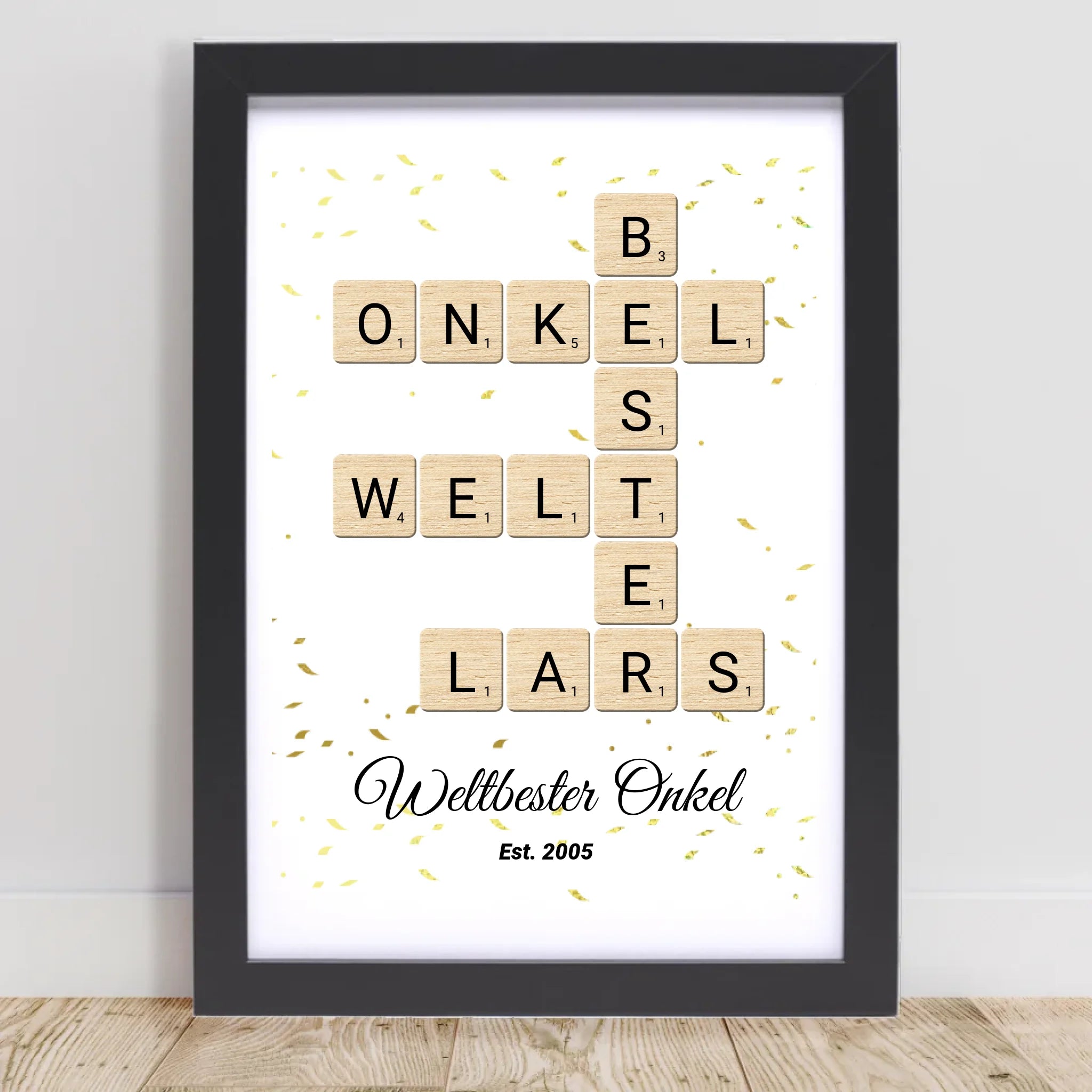 Onkel Weihnachten Geschenk Scrabble Wort Poster personalisierbar - Cantty