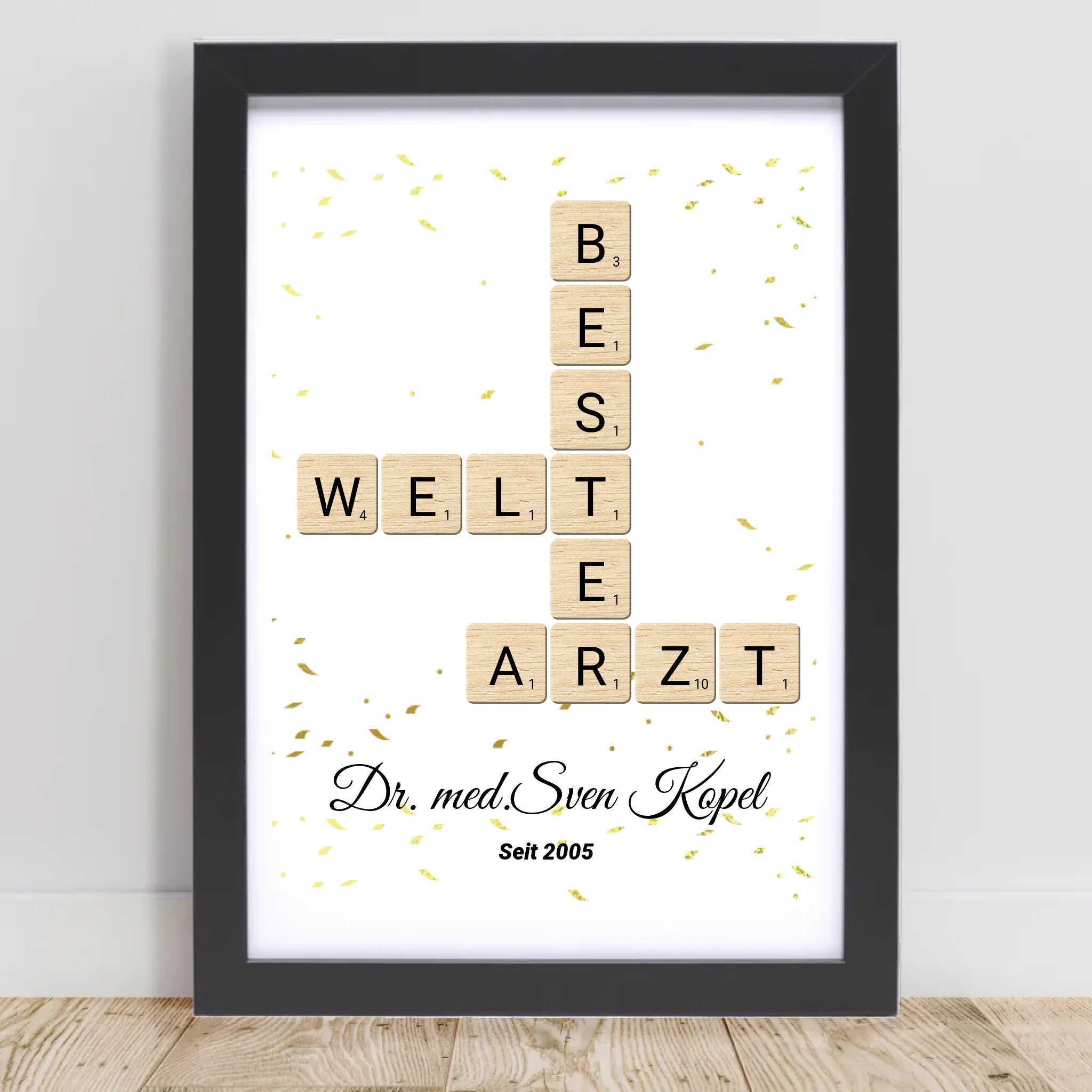 Arzt Weihnachtsgeschenk Scrabble Wort Poster personalisierbar - Cantty