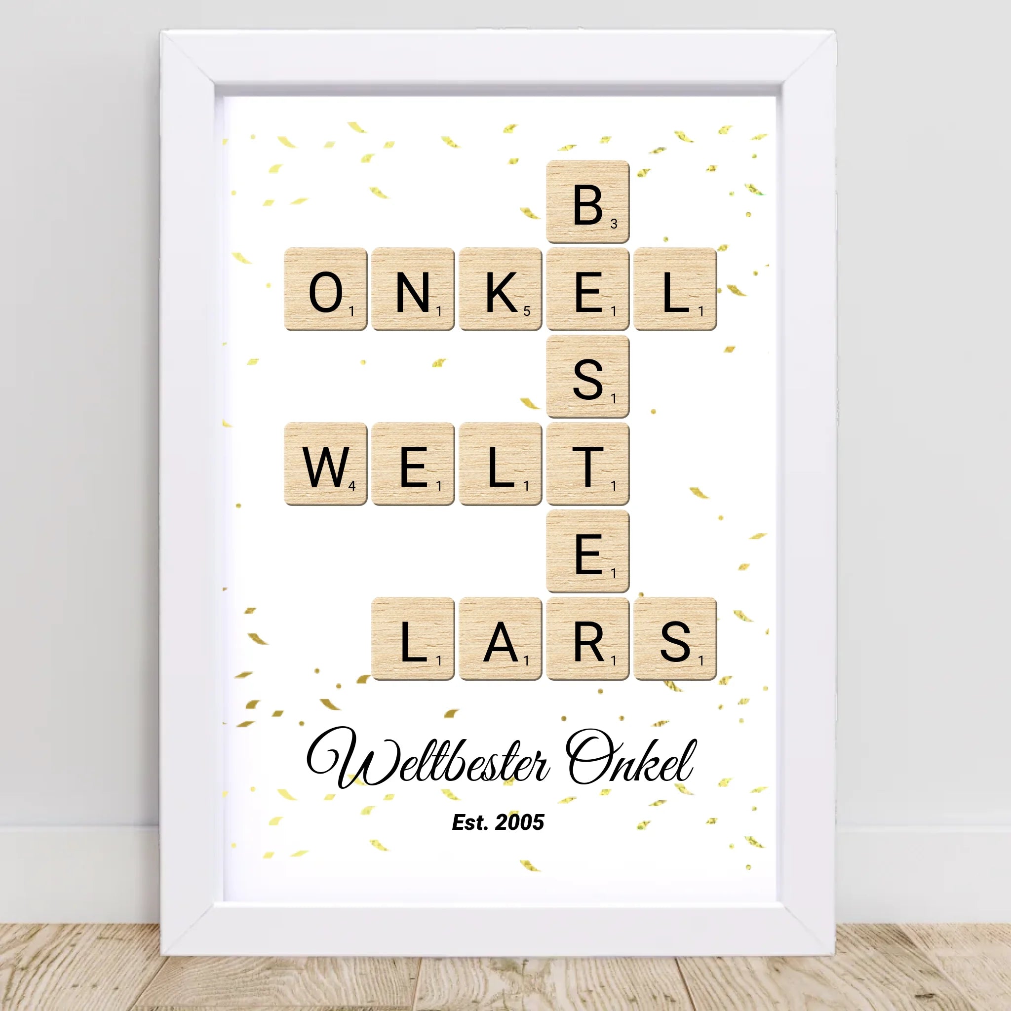 Onkel Weihnachten Geschenk Scrabble Wort Poster personalisierbar - Cantty