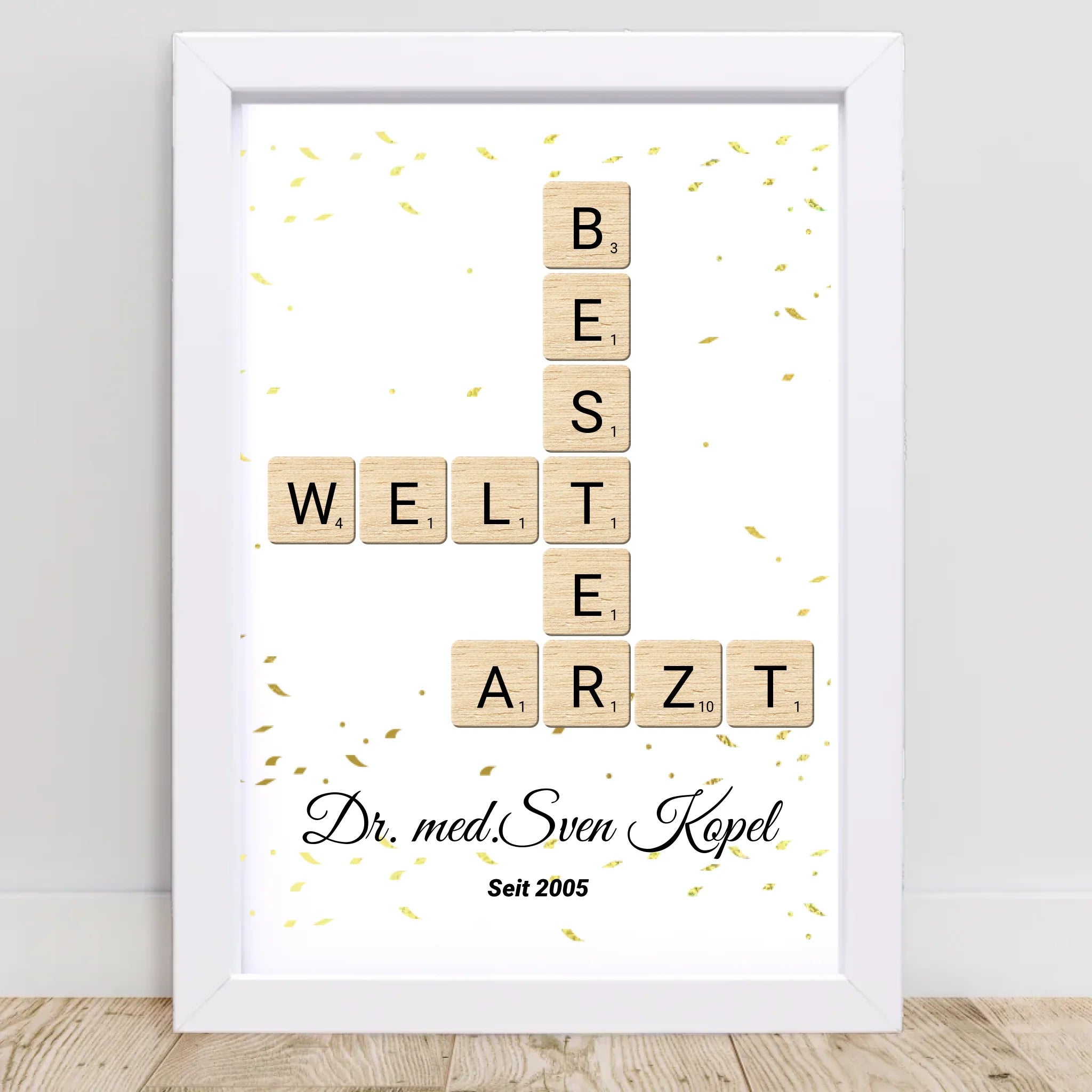 Arzt Weihnachtsgeschenk Scrabble Wort Poster personalisierbar - Cantty