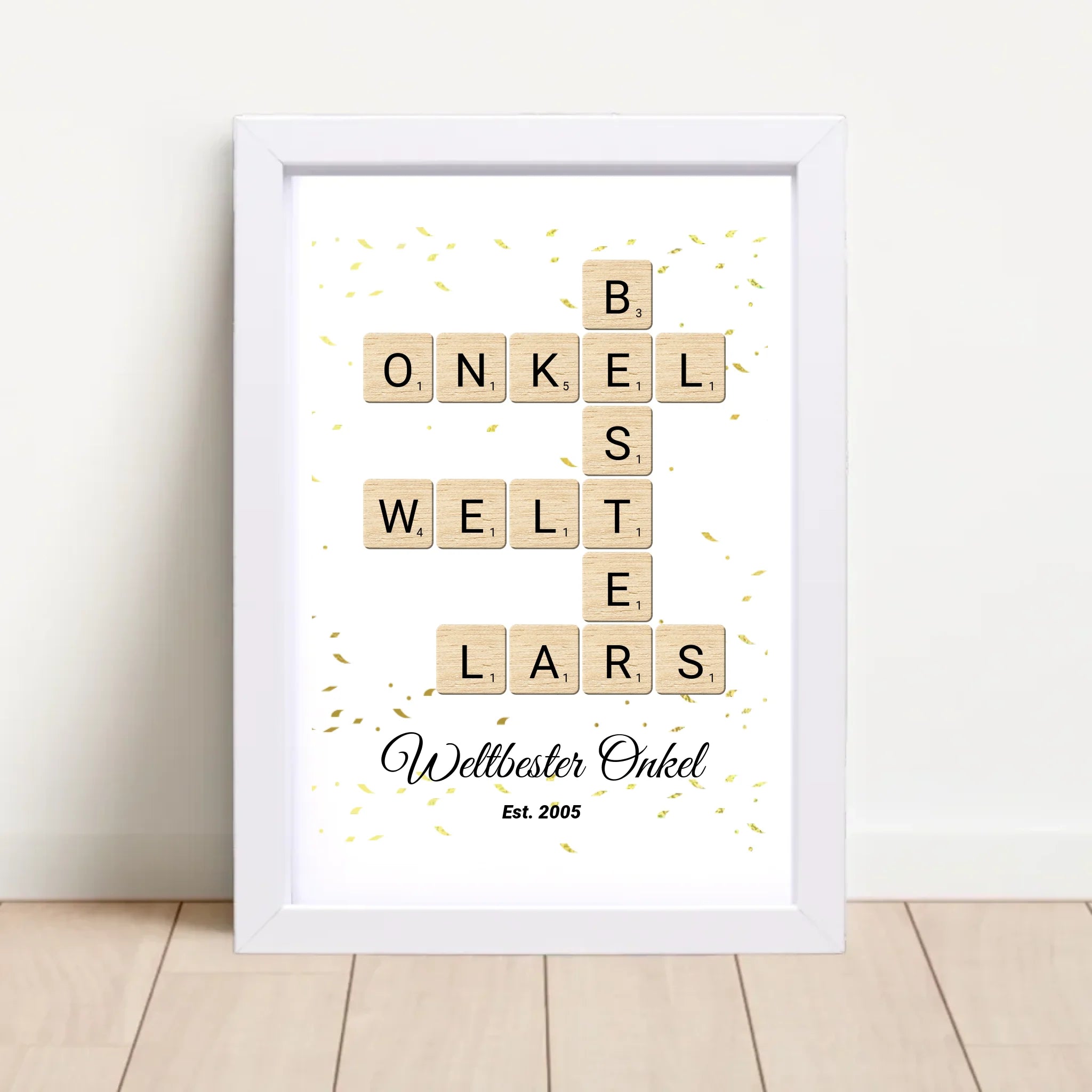 Onkel Weihnachten Geschenk Scrabble Wort Poster personalisierbar - Cantty
