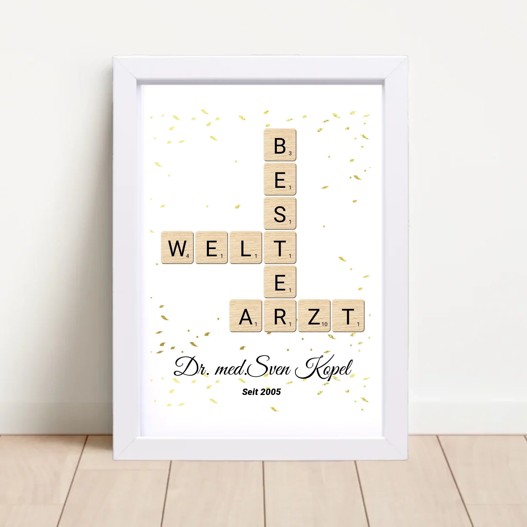 Arzt Weihnachtsgeschenk Scrabble Wort Poster personalisierbar - Cantty