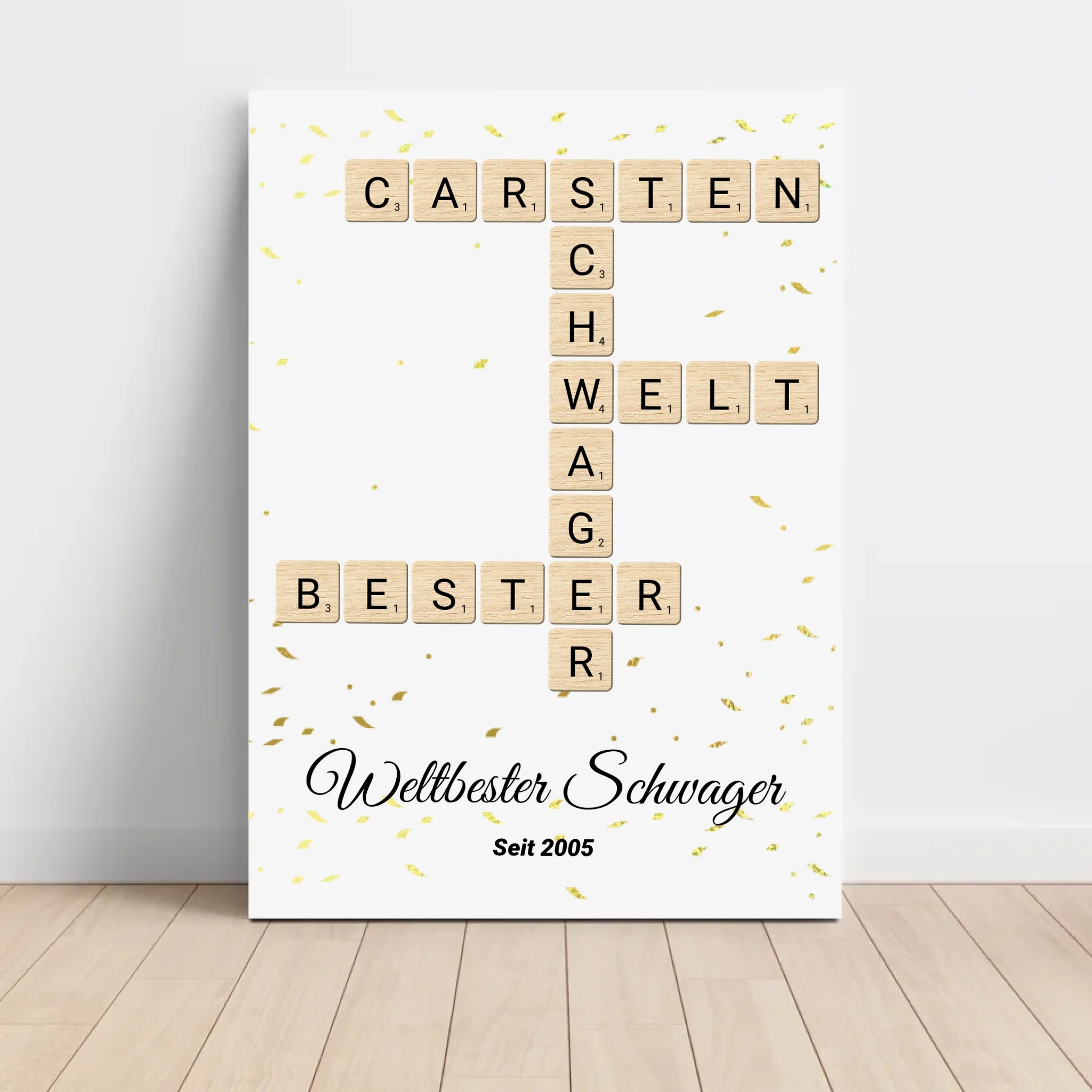 Weihnachtsgeschenk für Schwager Scrabble Wort Poster personalisierbar - Cantty