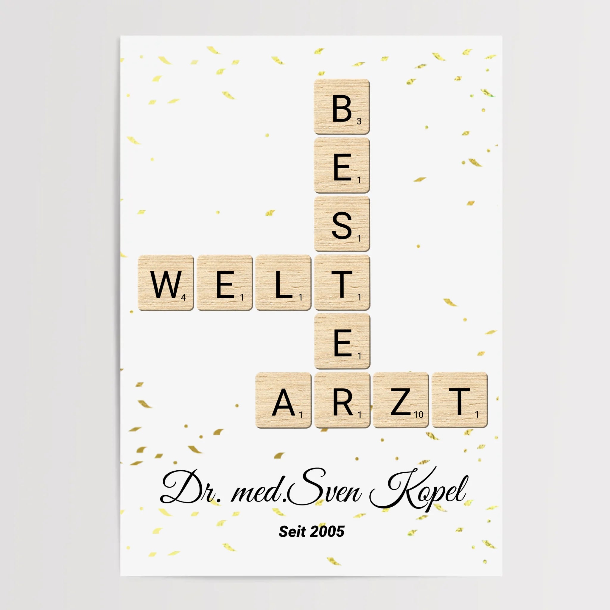 Arzt Weihnachtsgeschenk Scrabble Wort Poster personalisierbar - Cantty
