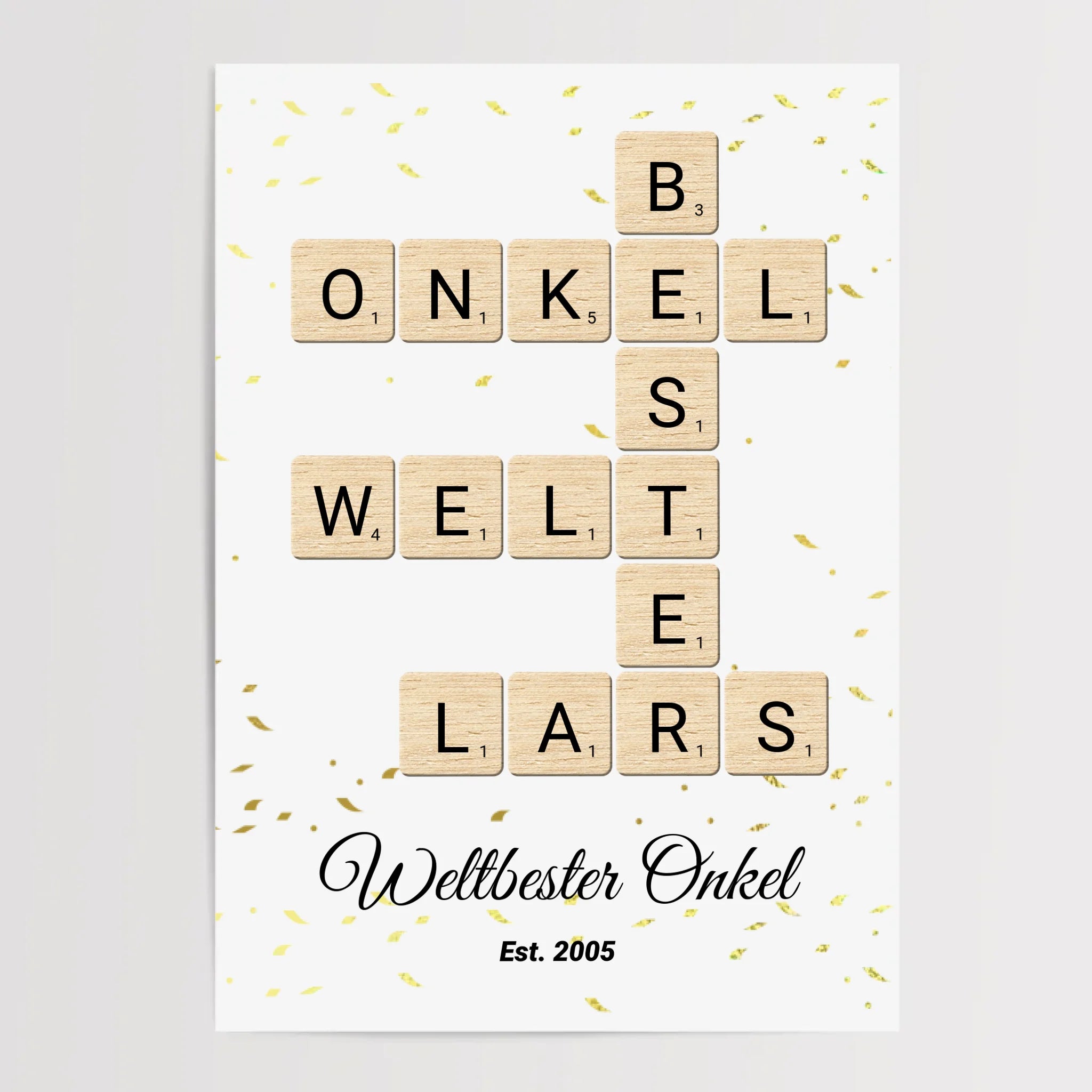 Onkel Weihnachten Geschenk Scrabble Wort Poster personalisierbar - Cantty