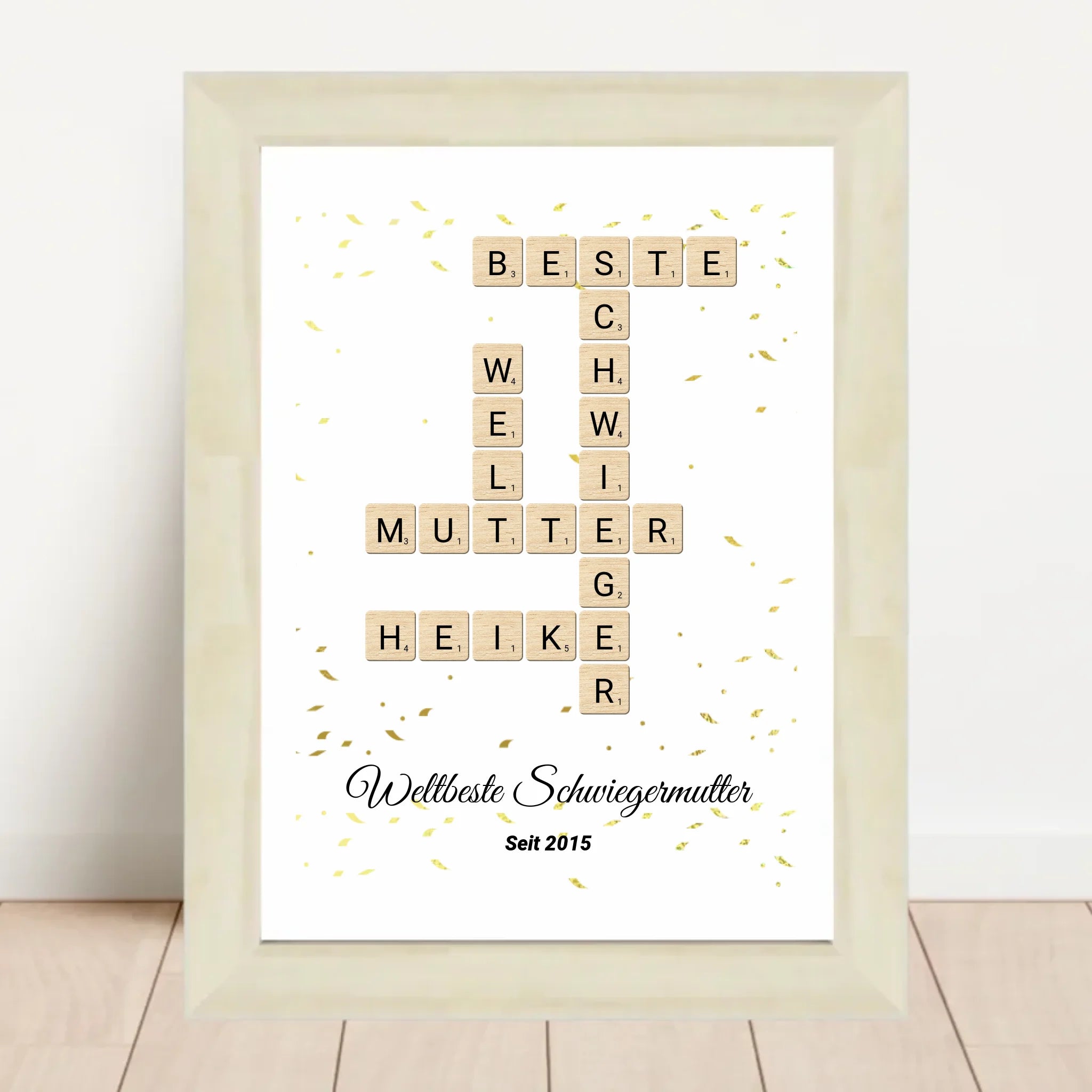 Schwiegermutter Weihnachtsgeschenk Scrabble Wort Poster personalisierbar - Cantty