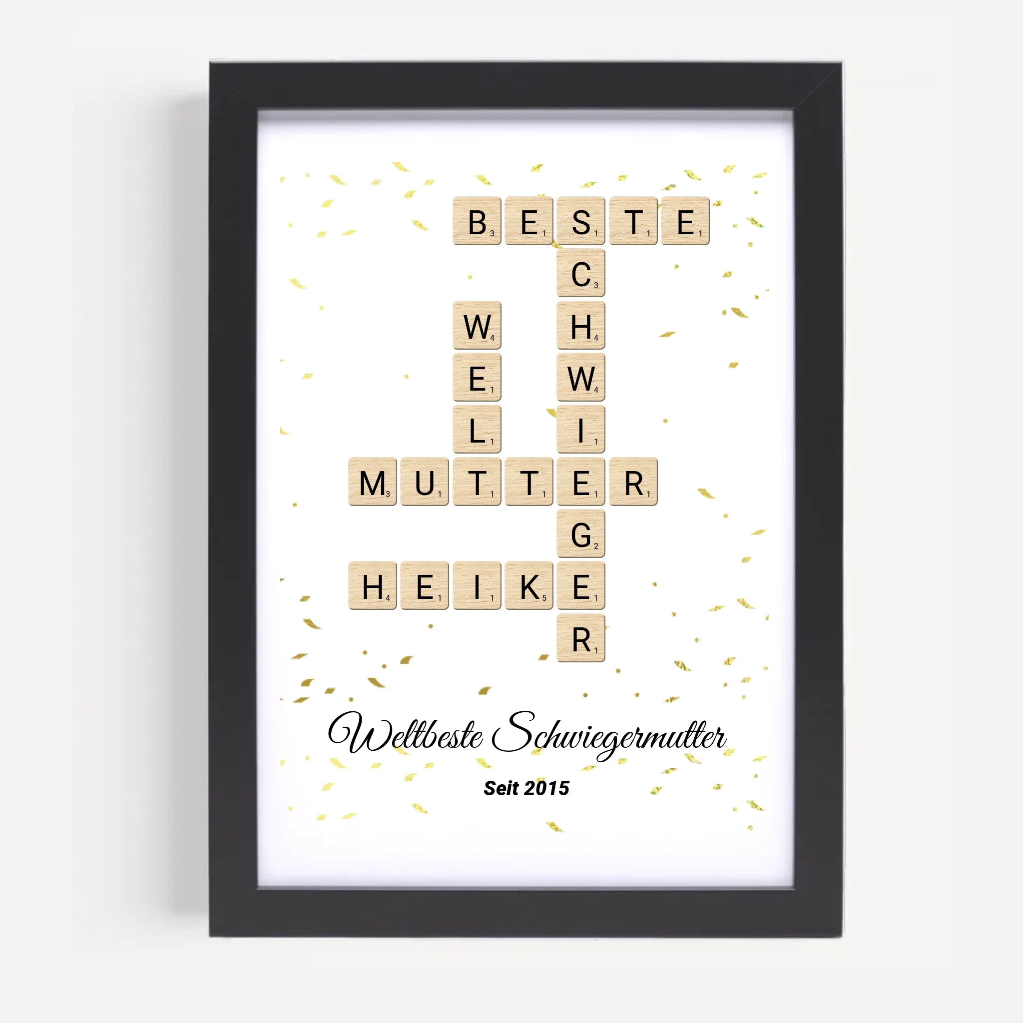 Schwiegermutter Weihnachtsgeschenk Scrabble Wort Poster personalisierbar - Cantty