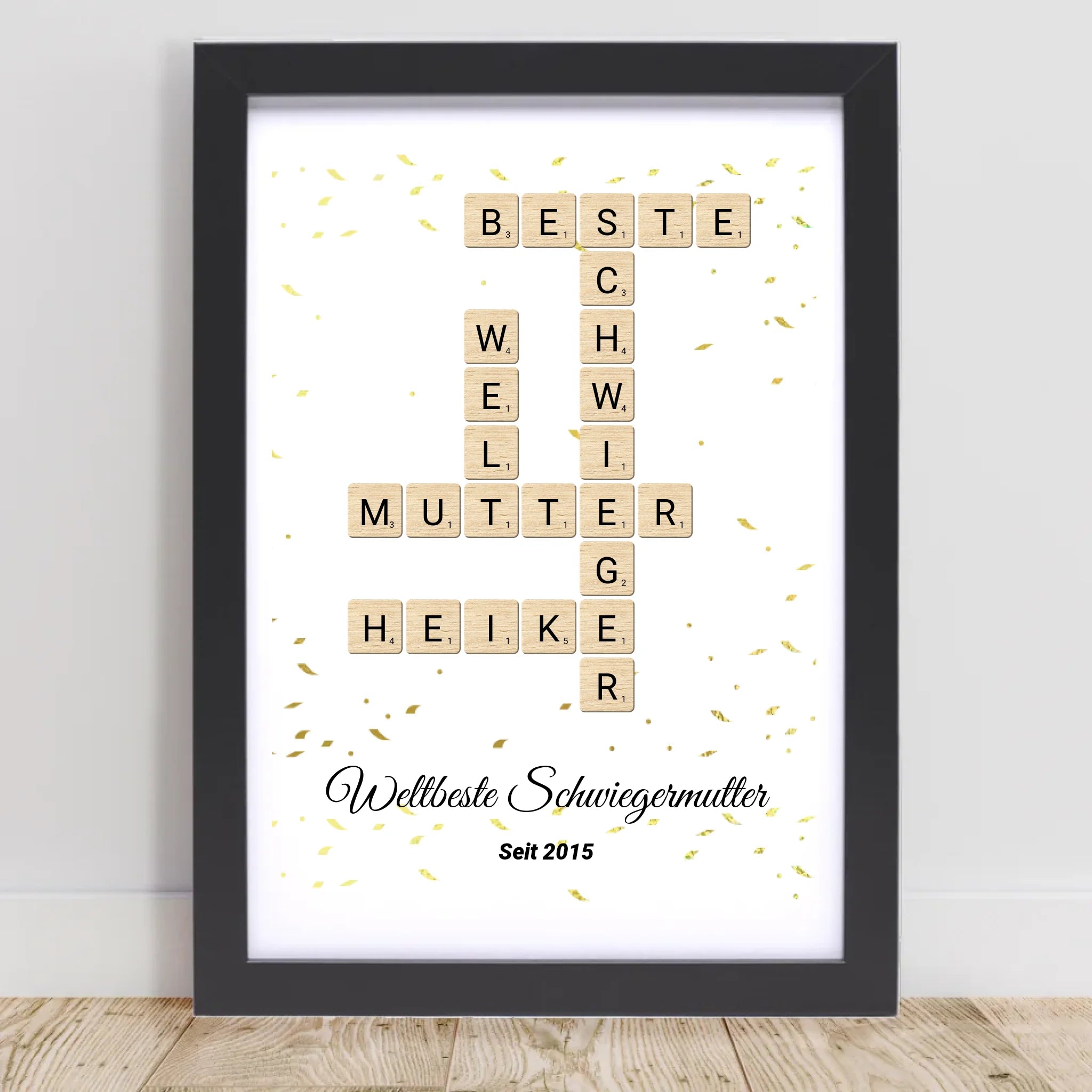 Schwiegermutter Weihnachtsgeschenk Scrabble Wort Poster personalisierbar - Cantty