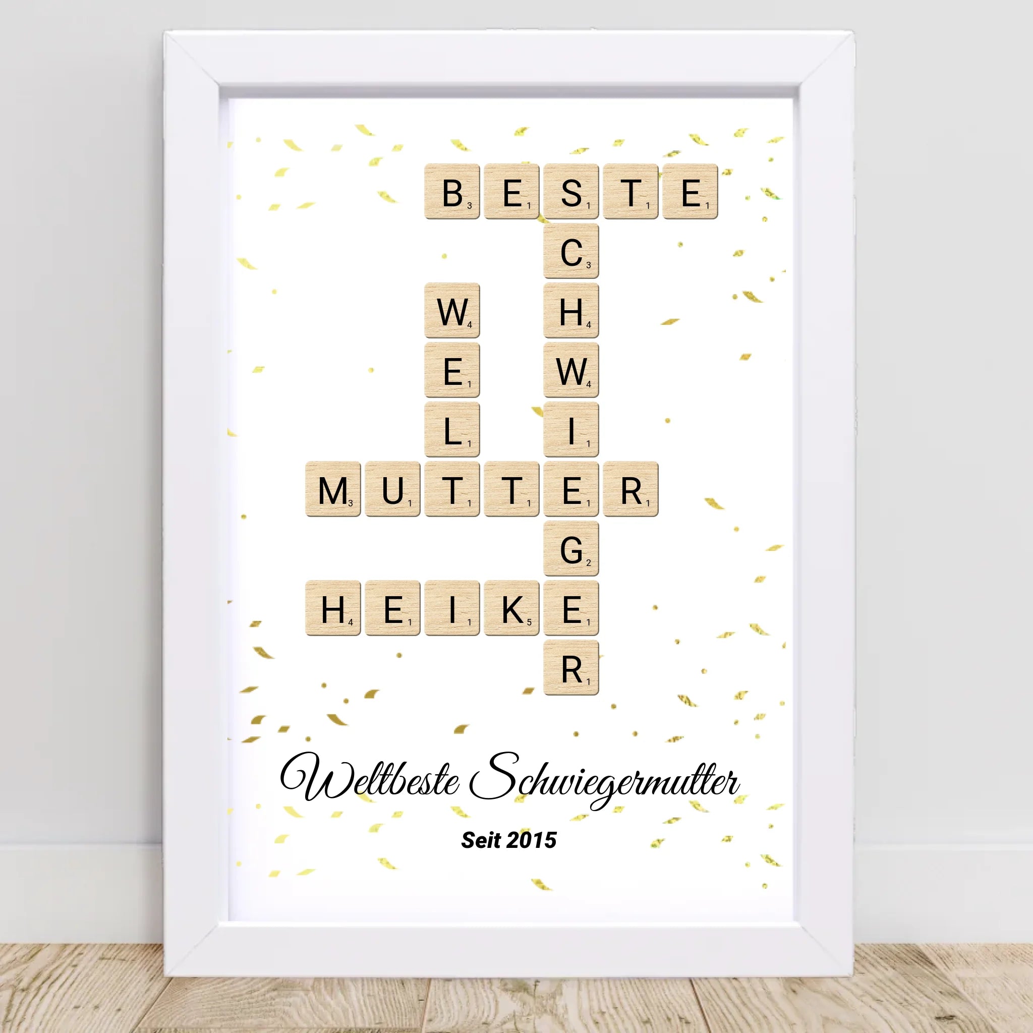 Schwiegermutter Weihnachtsgeschenk Scrabble Wort Poster personalisierbar - Cantty