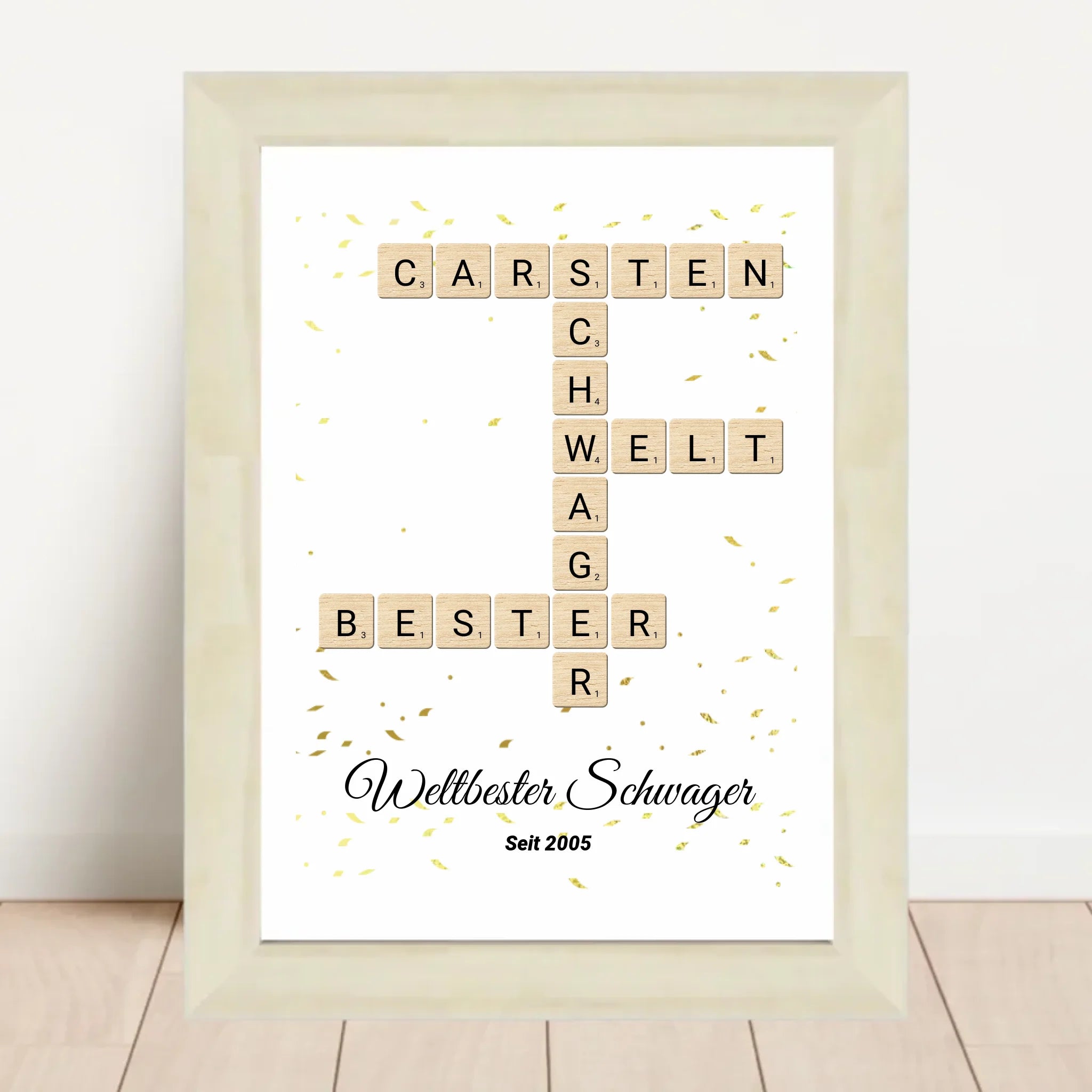 Weihnachtsgeschenk für Schwager Scrabble Wort Poster personalisierbar - Cantty