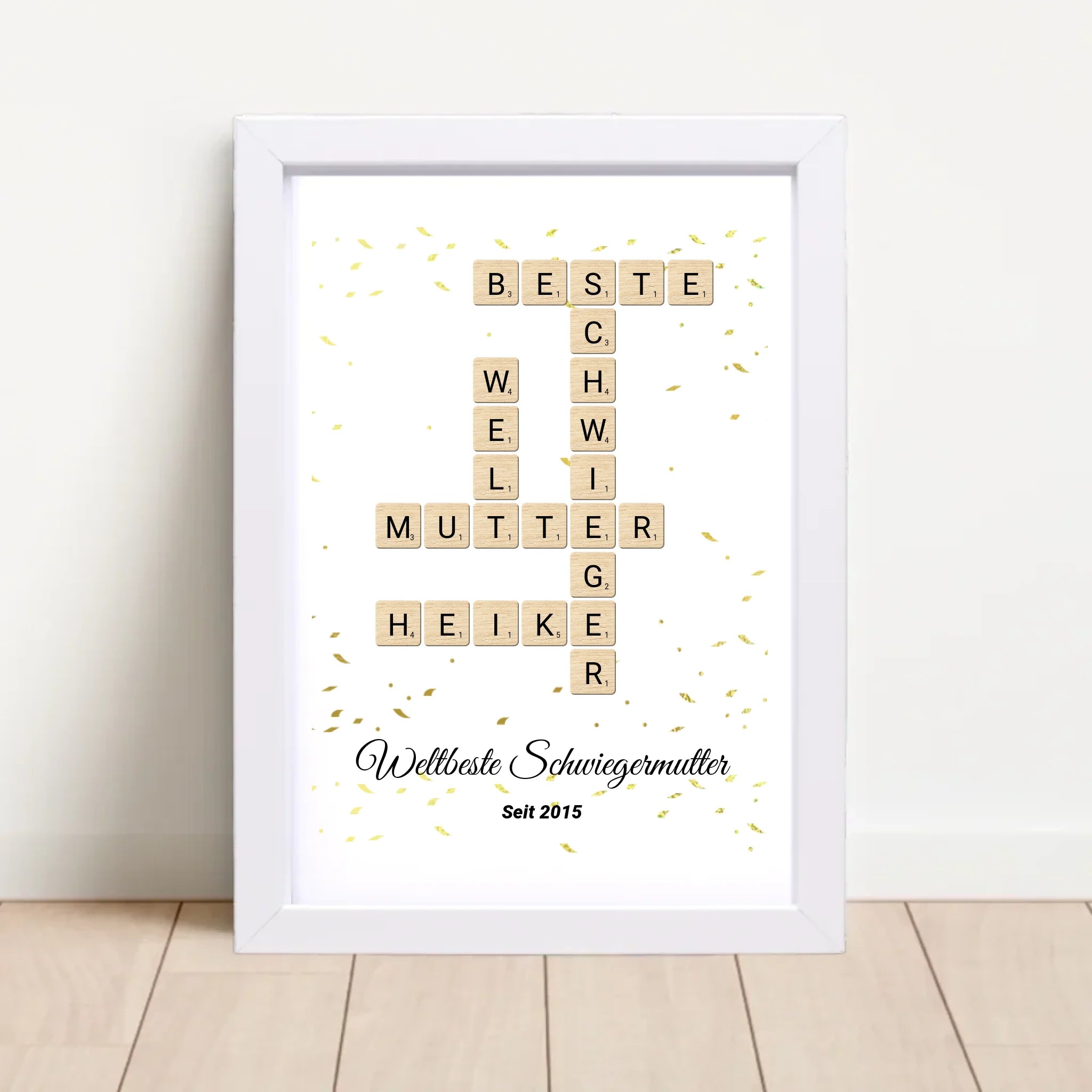 Schwiegermutter Weihnachtsgeschenk Scrabble Wort Poster personalisierbar - Cantty