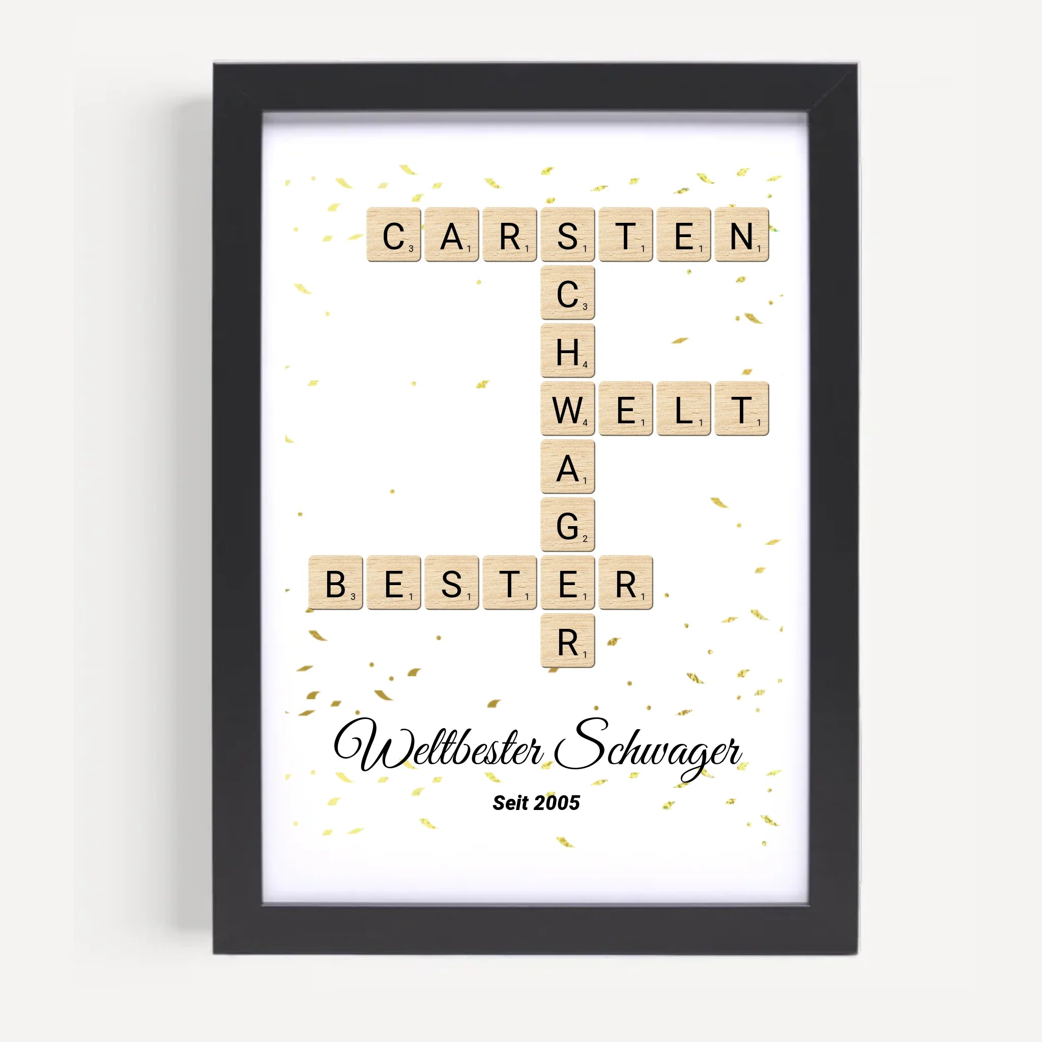 Weihnachtsgeschenk für Schwager Scrabble Wort Poster personalisierbar - Cantty