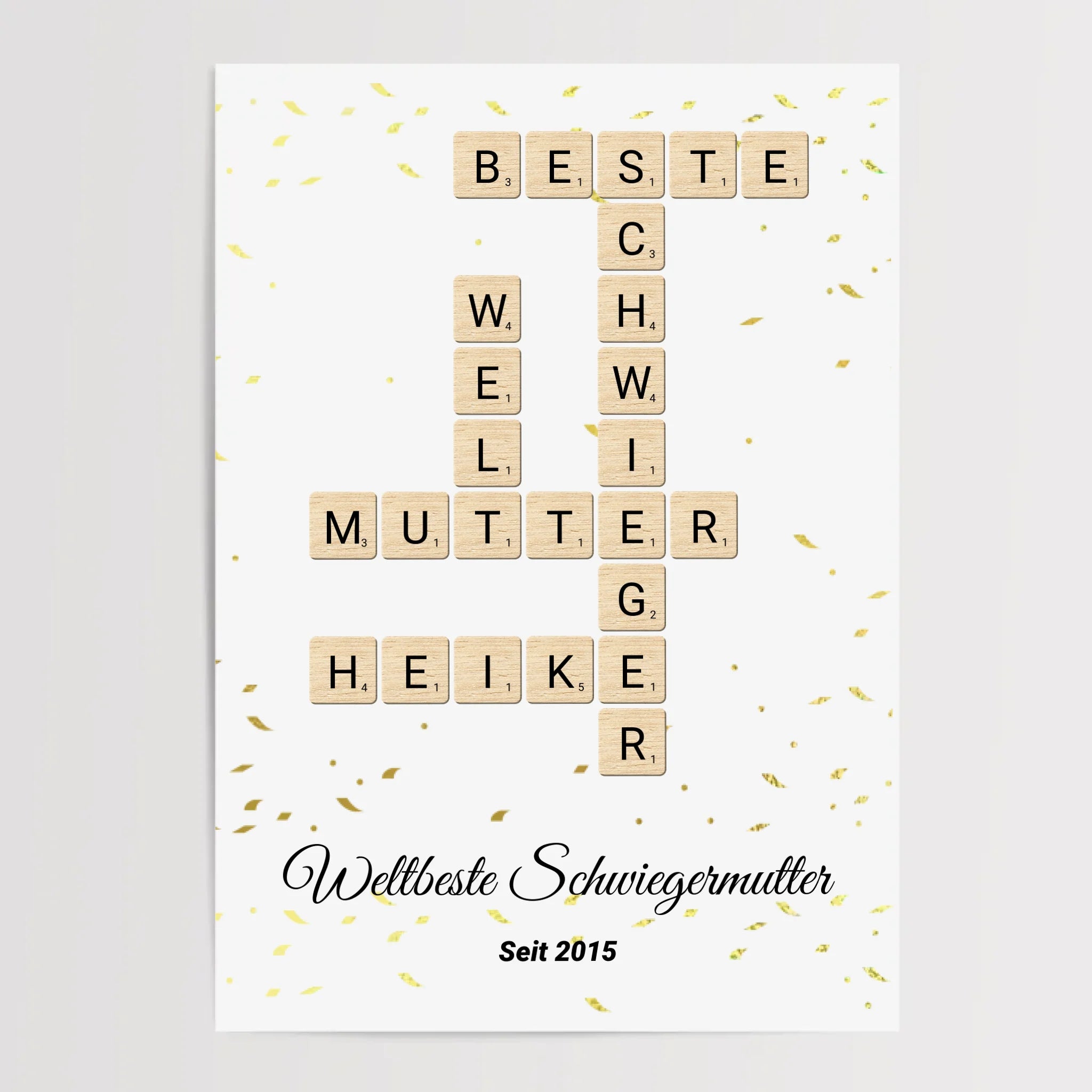 Schwiegermutter Weihnachtsgeschenk Scrabble Wort Poster personalisierbar - Cantty