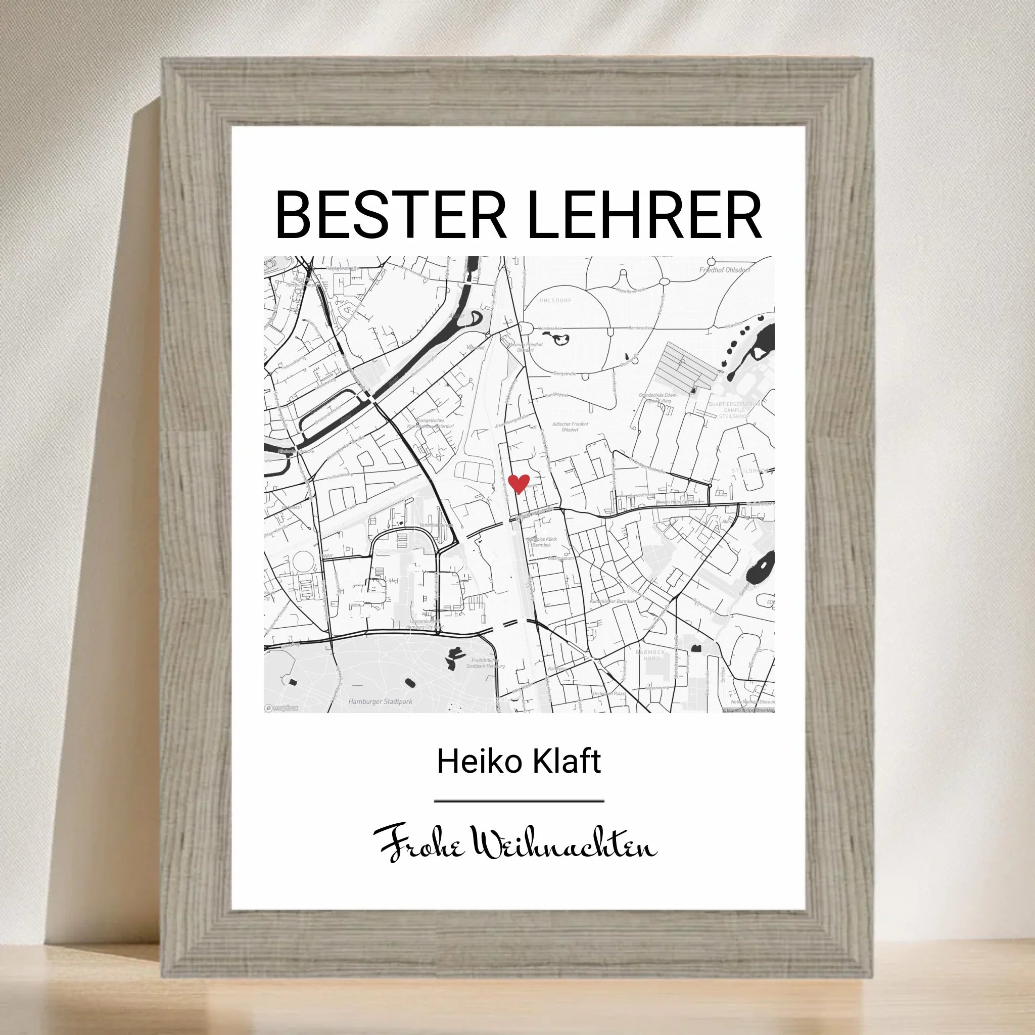 Lehrer Weihnachtsgeschenk Poster personalisierbar - Cantty