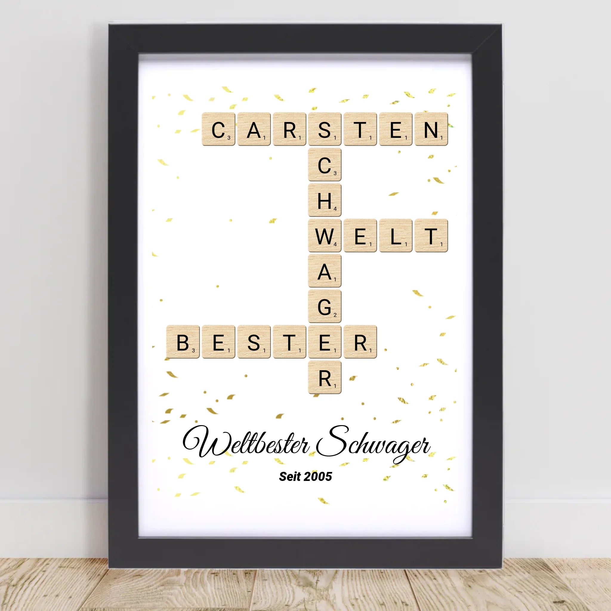 Weihnachtsgeschenk für Schwager Scrabble Wort Poster personalisierbar - Cantty