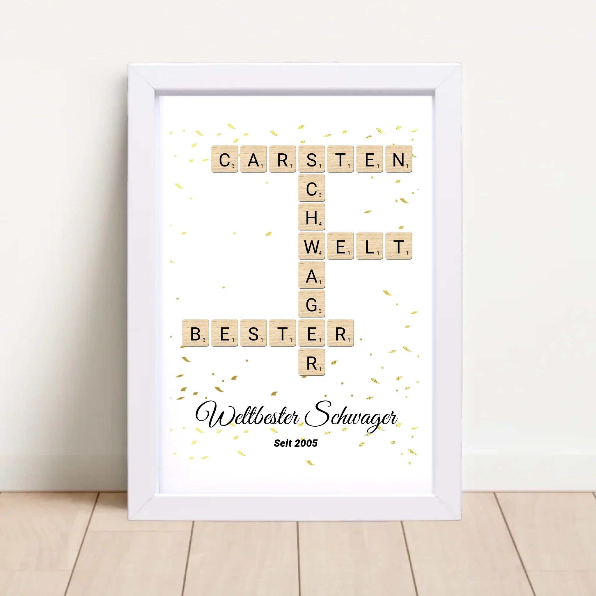 Weihnachtsgeschenk für Schwager Scrabble Wort Poster personalisierbar - Cantty