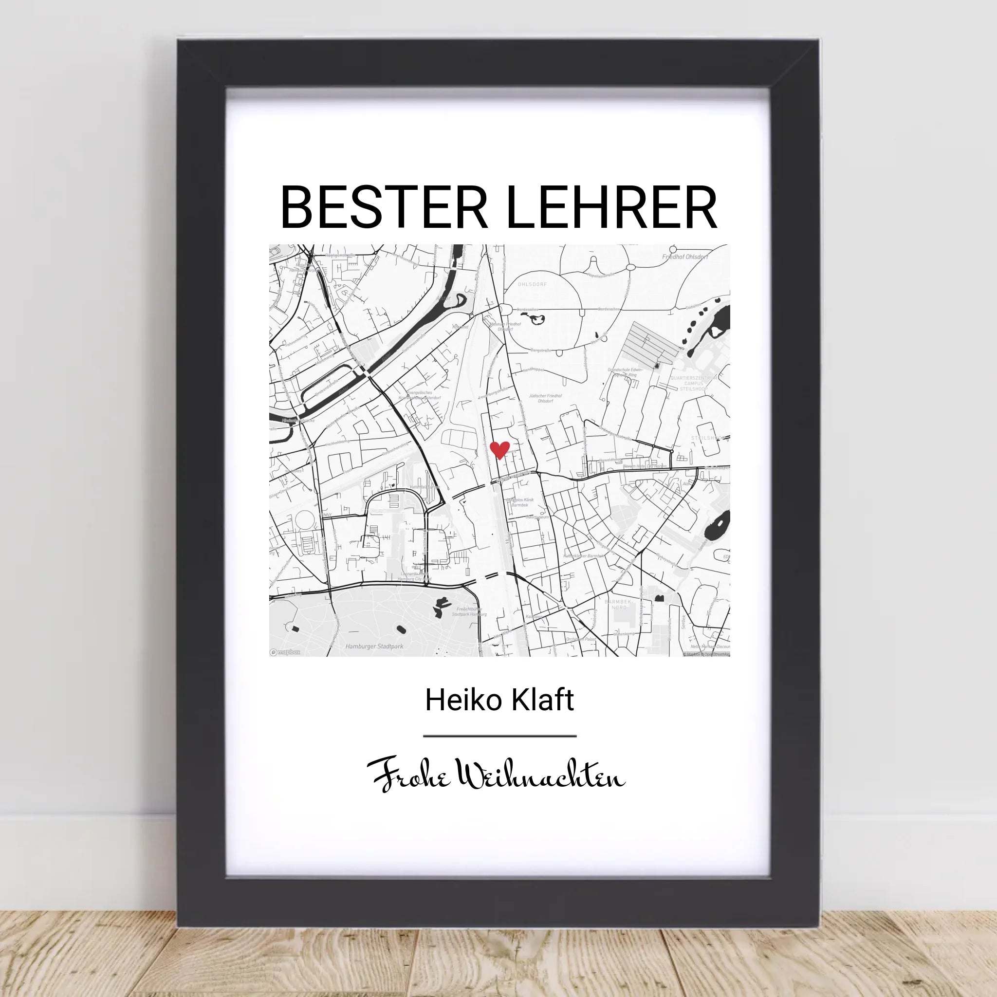 Lehrer Weihnachtsgeschenk Poster personalisierbar - Cantty
