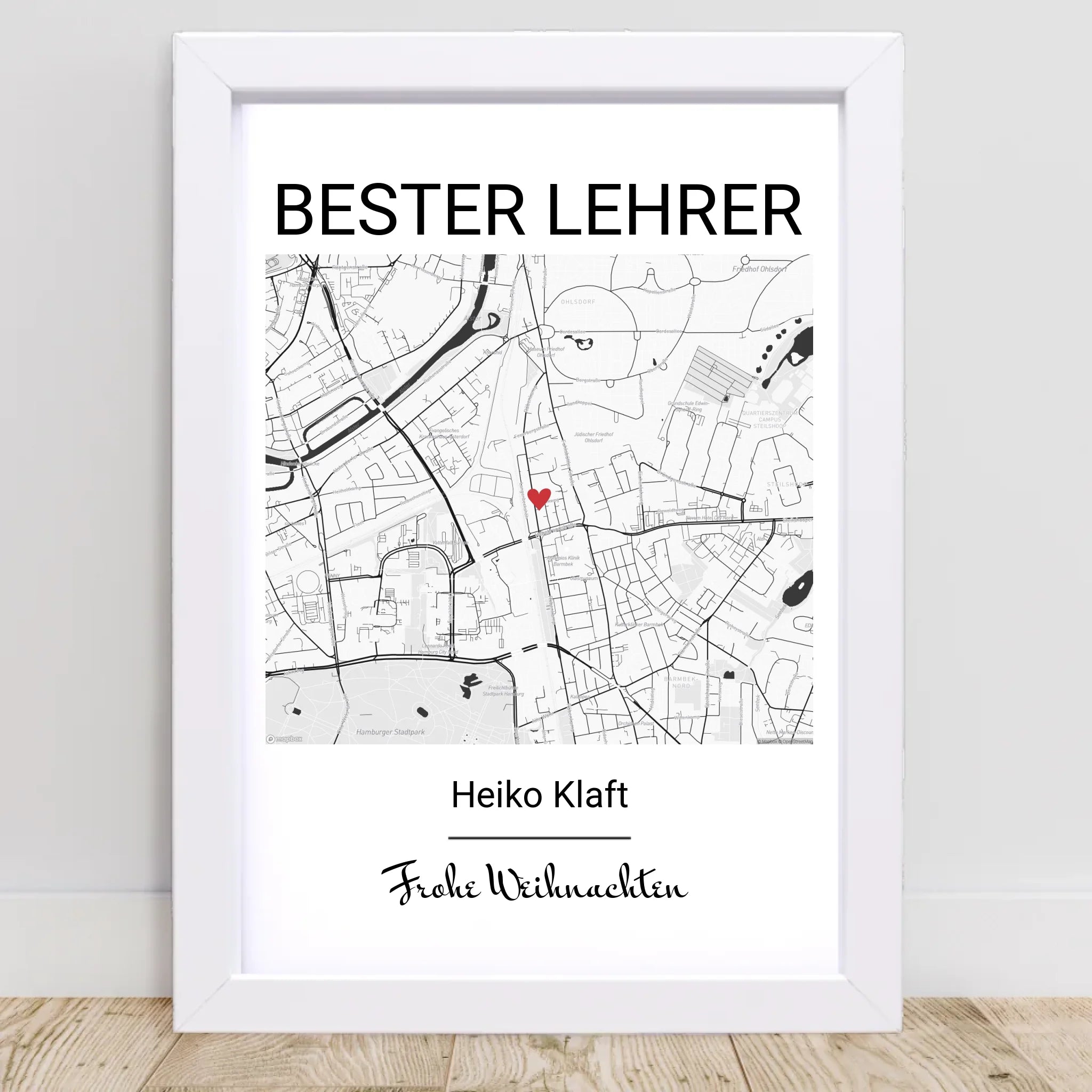 Lehrer Weihnachtsgeschenk Poster personalisierbar - Cantty
