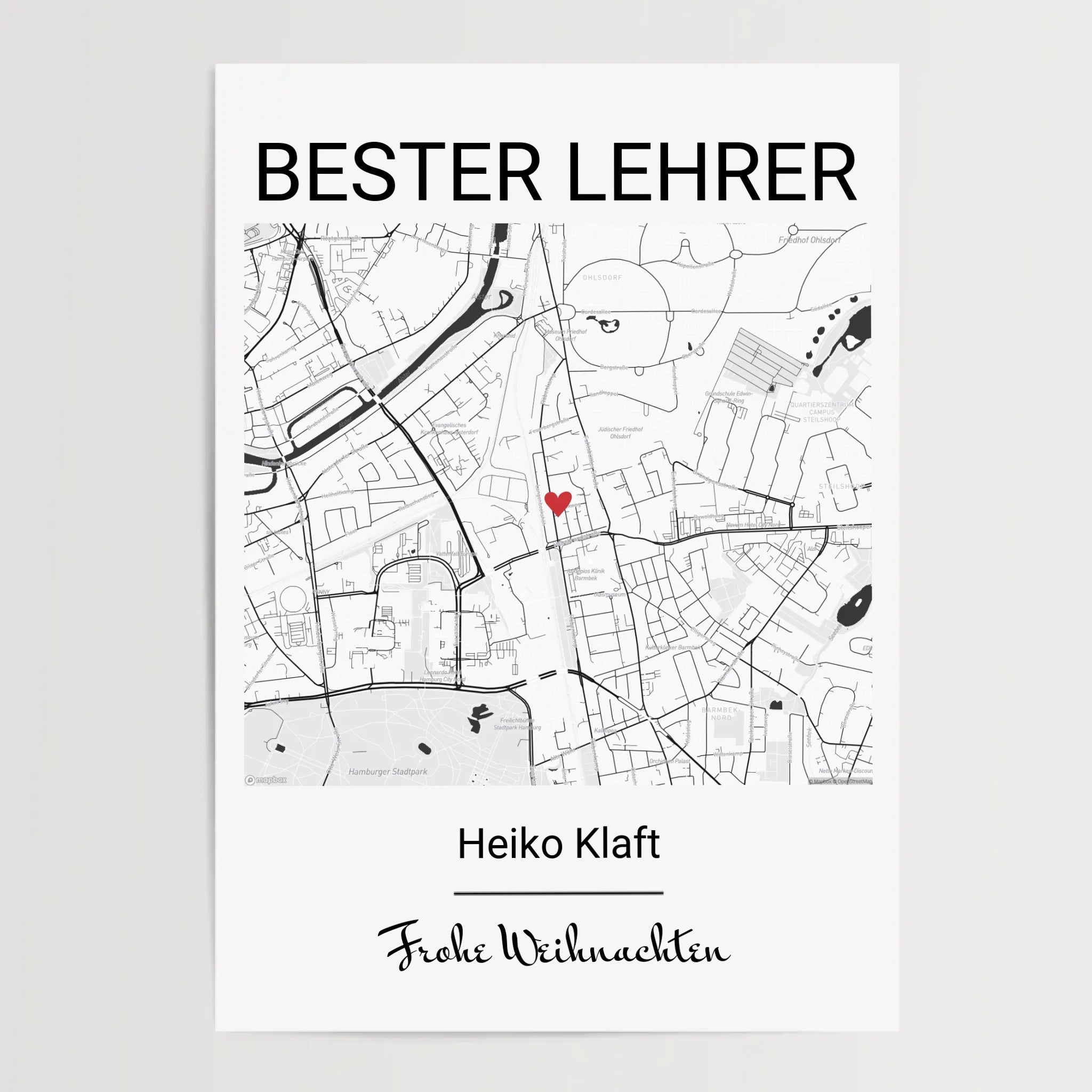 Lehrer Weihnachtsgeschenk Poster personalisierbar - Cantty