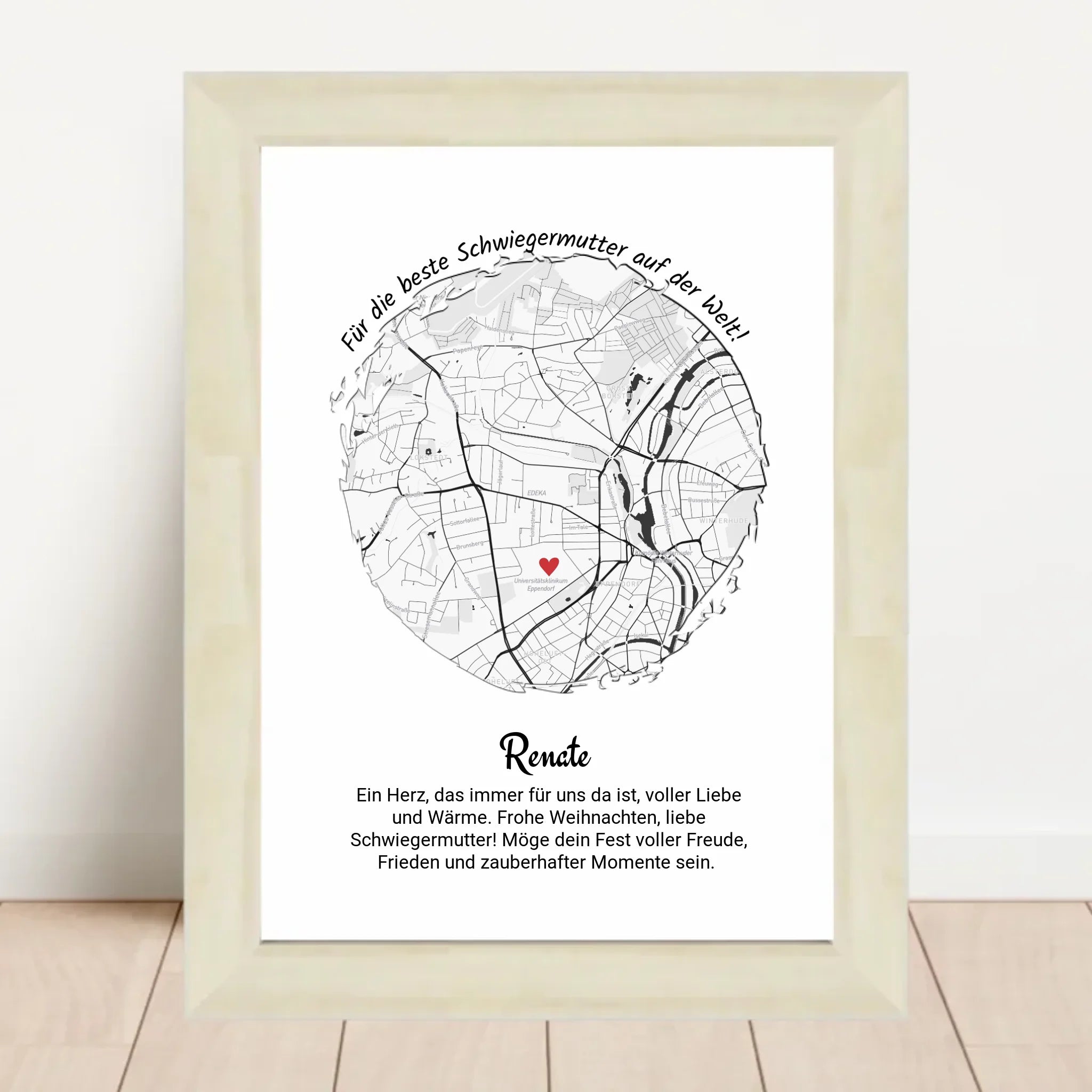 Schwiegermutter Geschenk Weihnachten Poster Stadtkarte personalisiert - Cantty