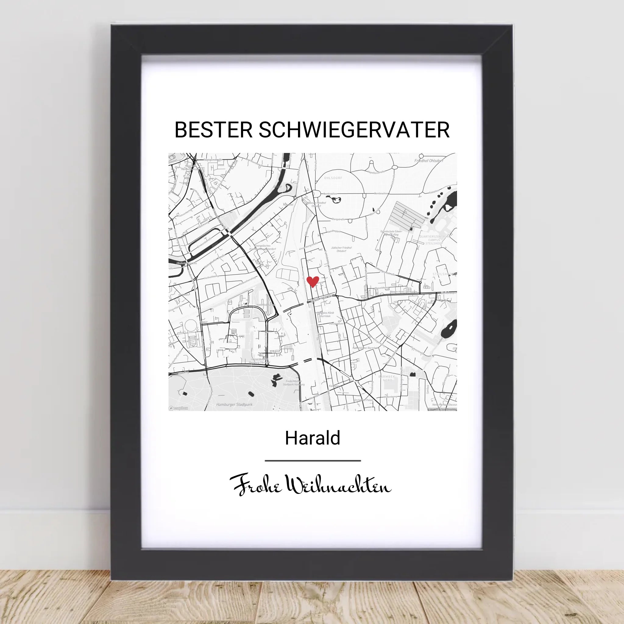 Weihnachtsgeschenk für Schwiegervater Poster Stadtkarte personalisiert - Cantty