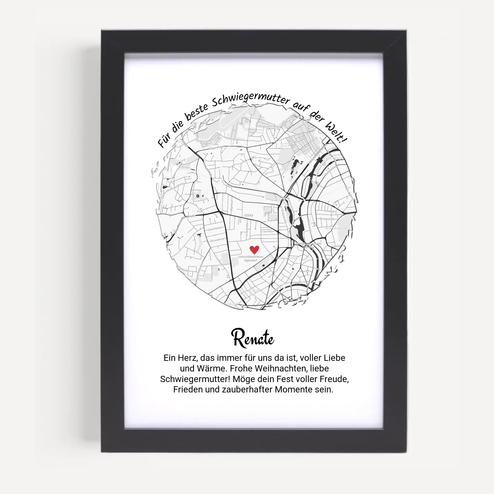 Schwiegermutter Geschenk Weihnachten Poster Stadtkarte personalisiert - Cantty