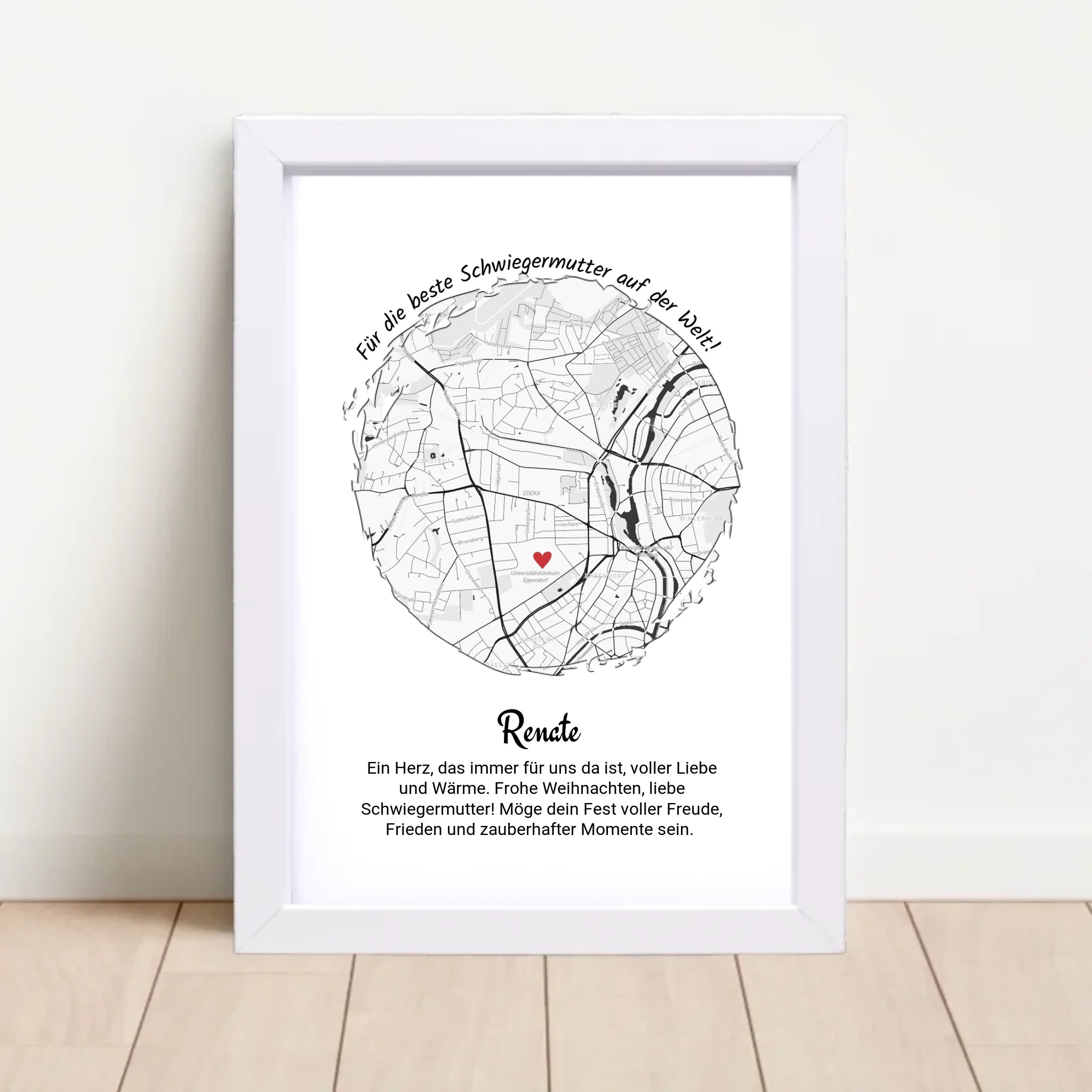 Schwiegermutter Geschenk Weihnachten Poster Stadtkarte personalisiert - Cantty