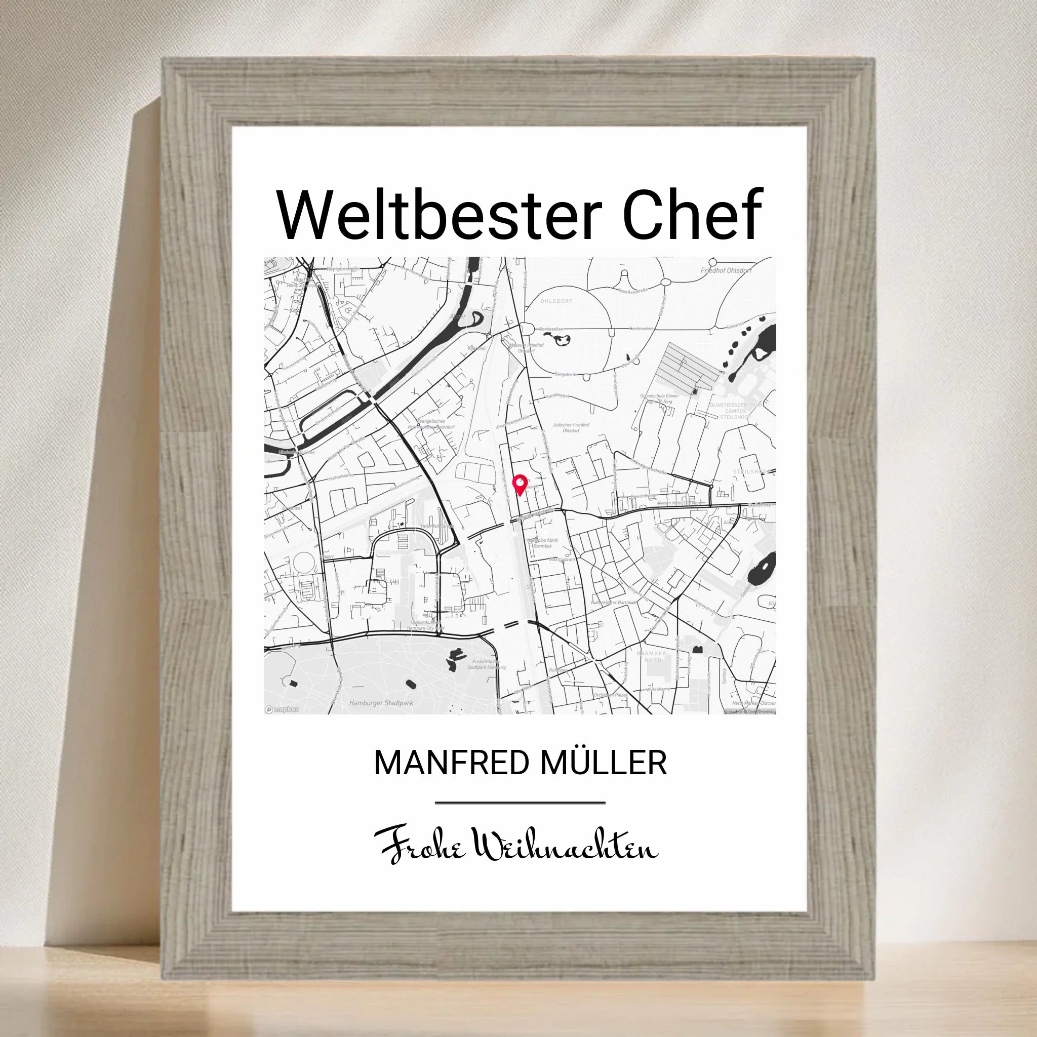 Weihnachtsgeschenk für Chef Poster personalisierbar - Cantty