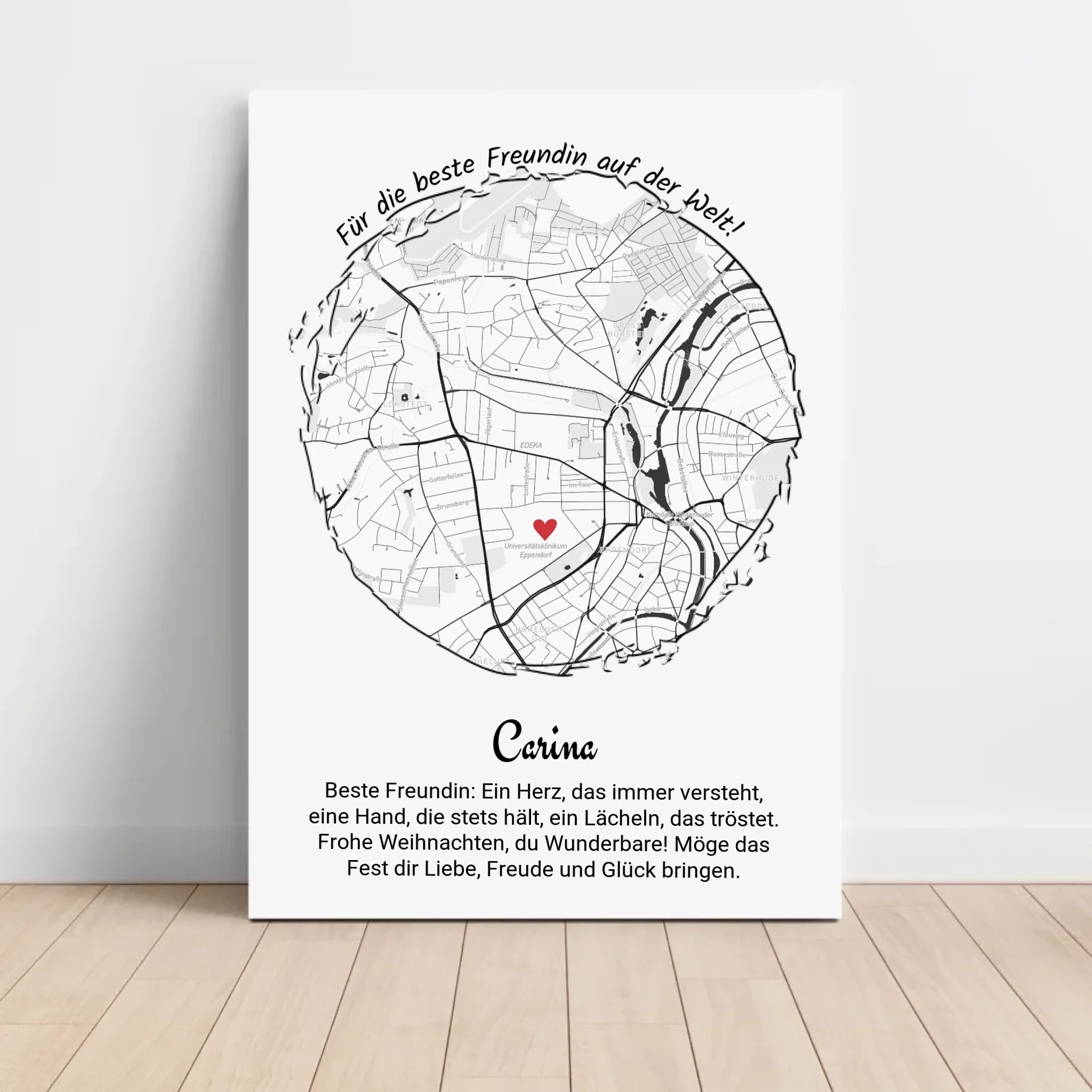 Beste Freundin Weihnachten Geschenk Poster personalisierbar - Cantty