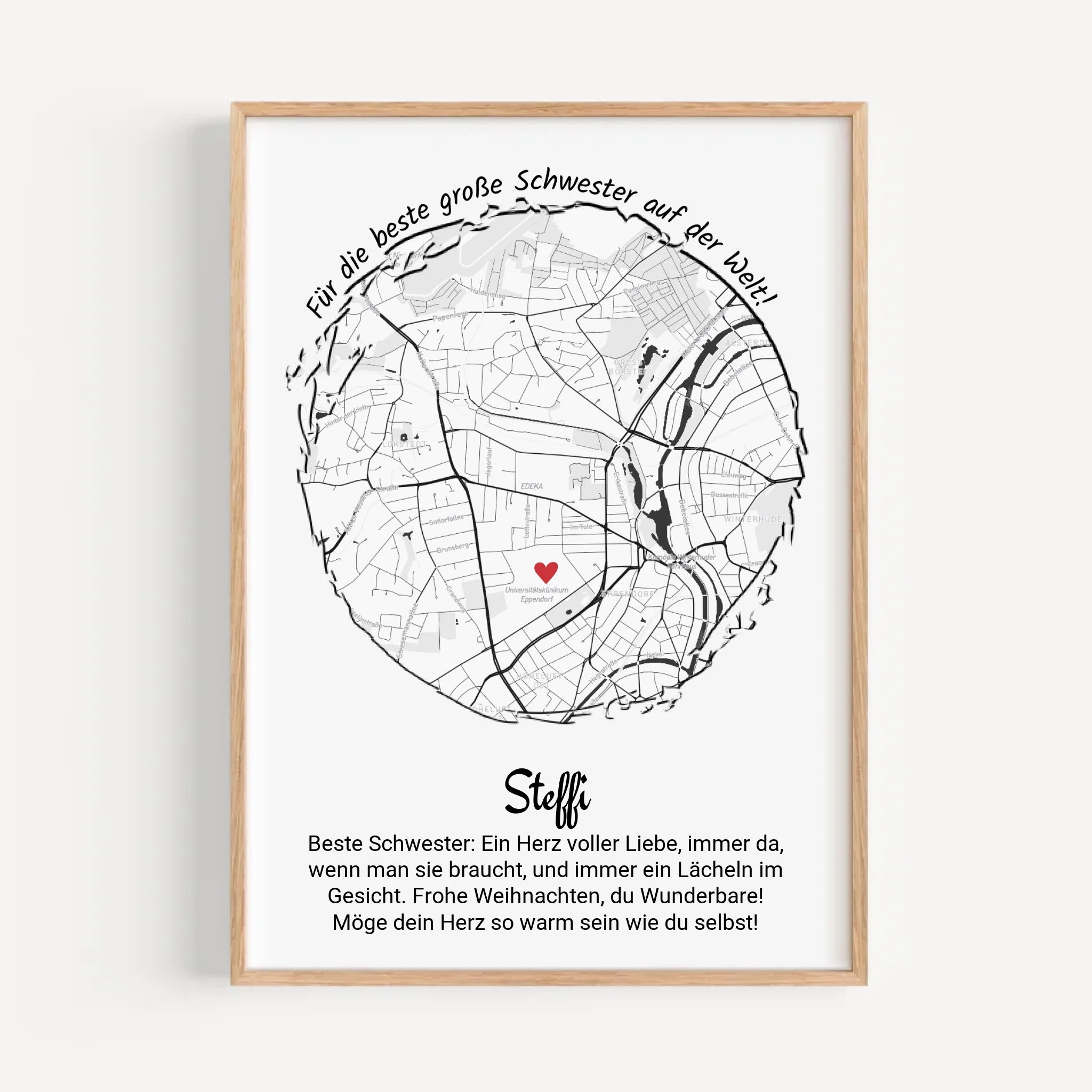 Weihnachtsgeschenk für große Schwester Poster personalisierbar - Cantty