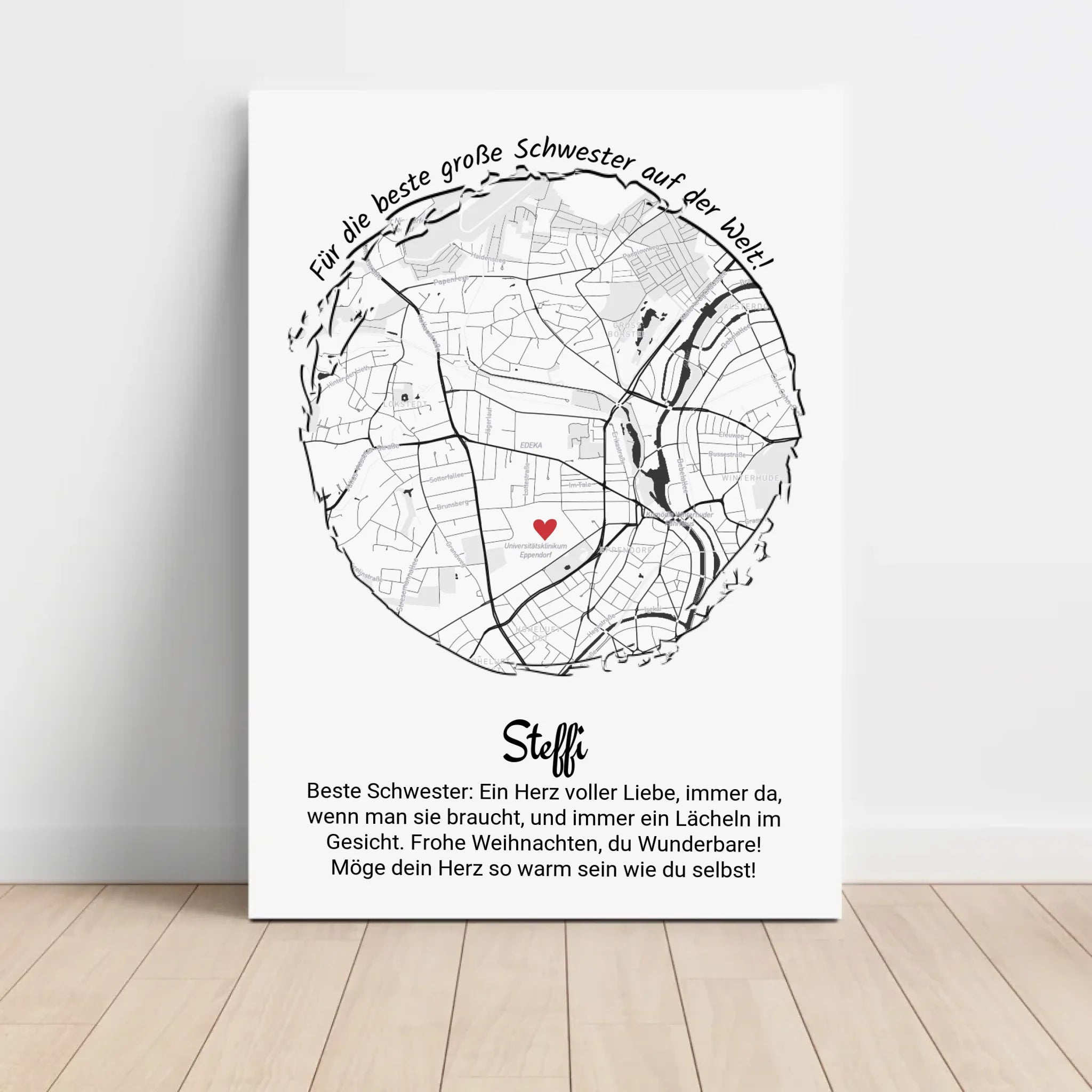 Weihnachtsgeschenk für große Schwester Poster personalisierbar - Cantty