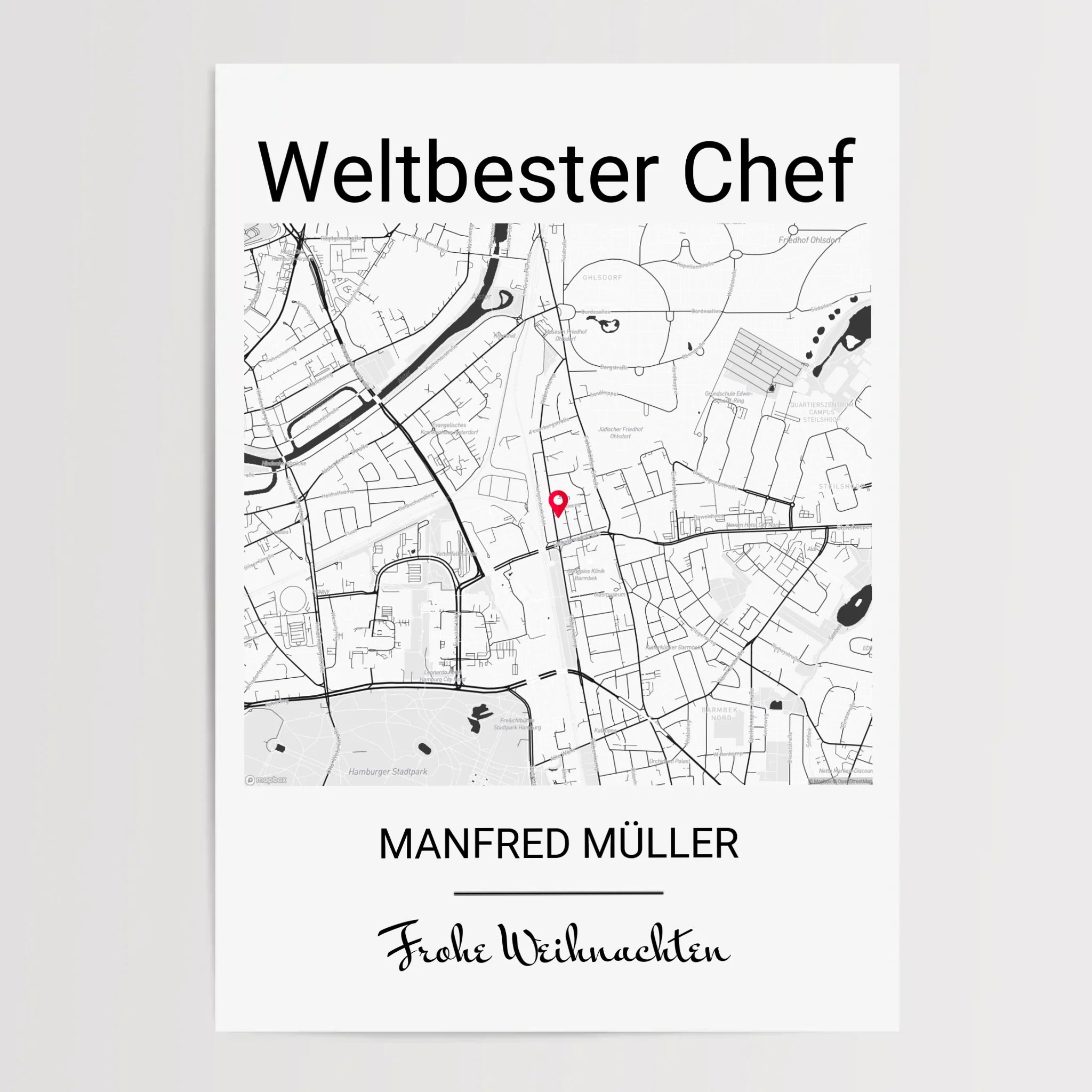 Weihnachtsgeschenk für Chef Poster personalisierbar - Cantty