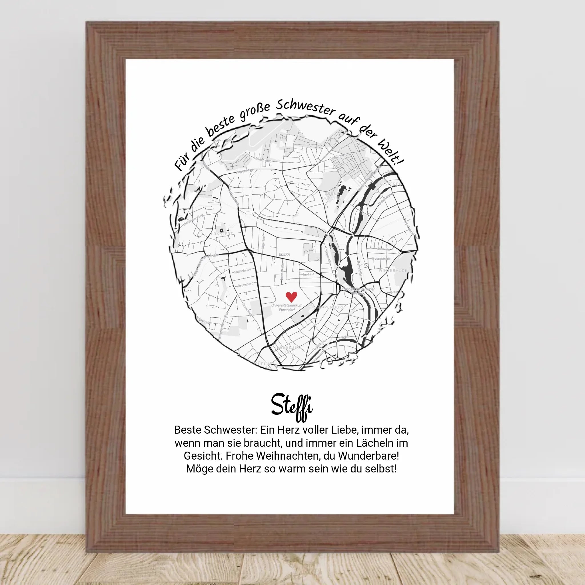 Weihnachtsgeschenk für große Schwester Poster personalisierbar - Cantty