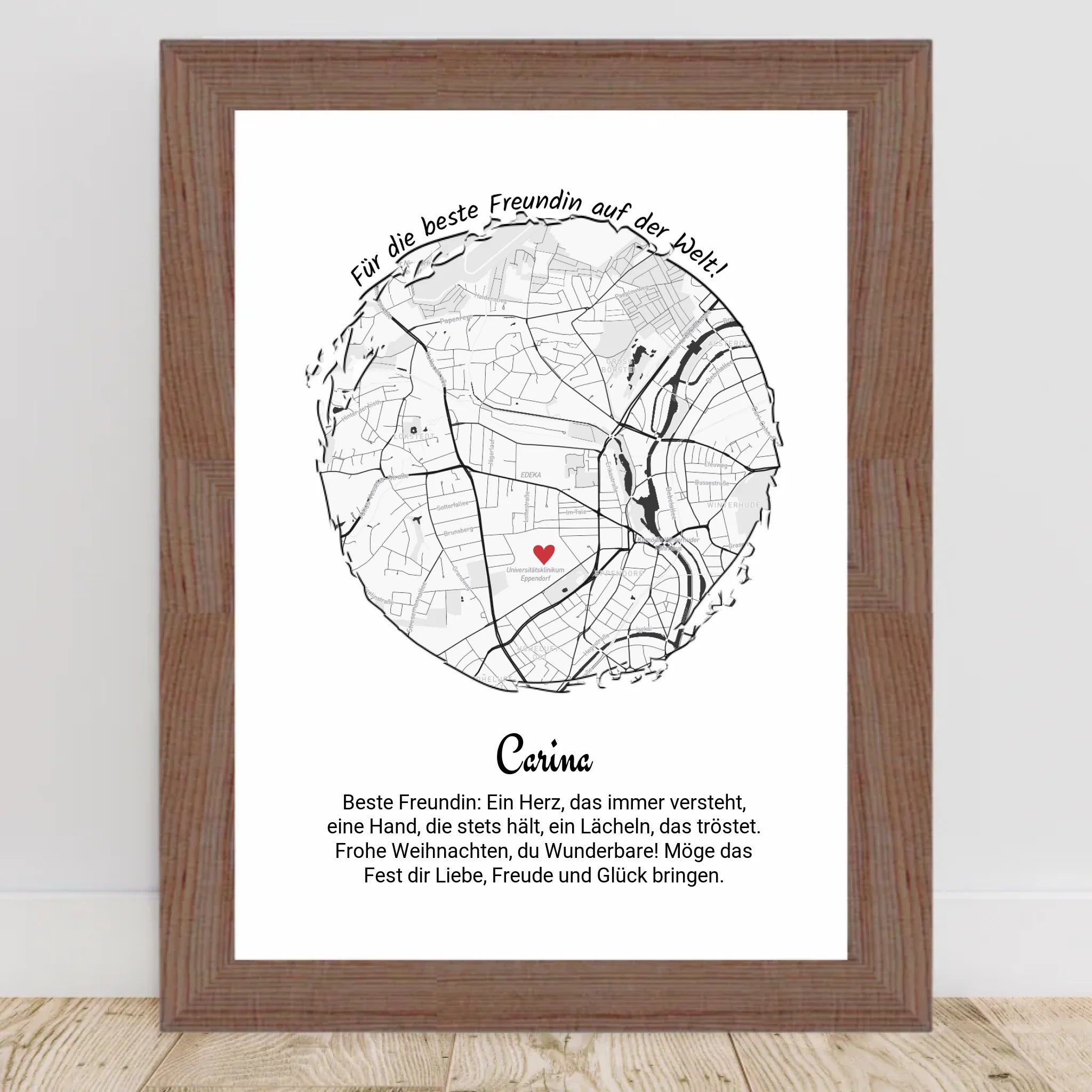 Beste Freundin Weihnachten Geschenk Poster personalisierbar - Cantty