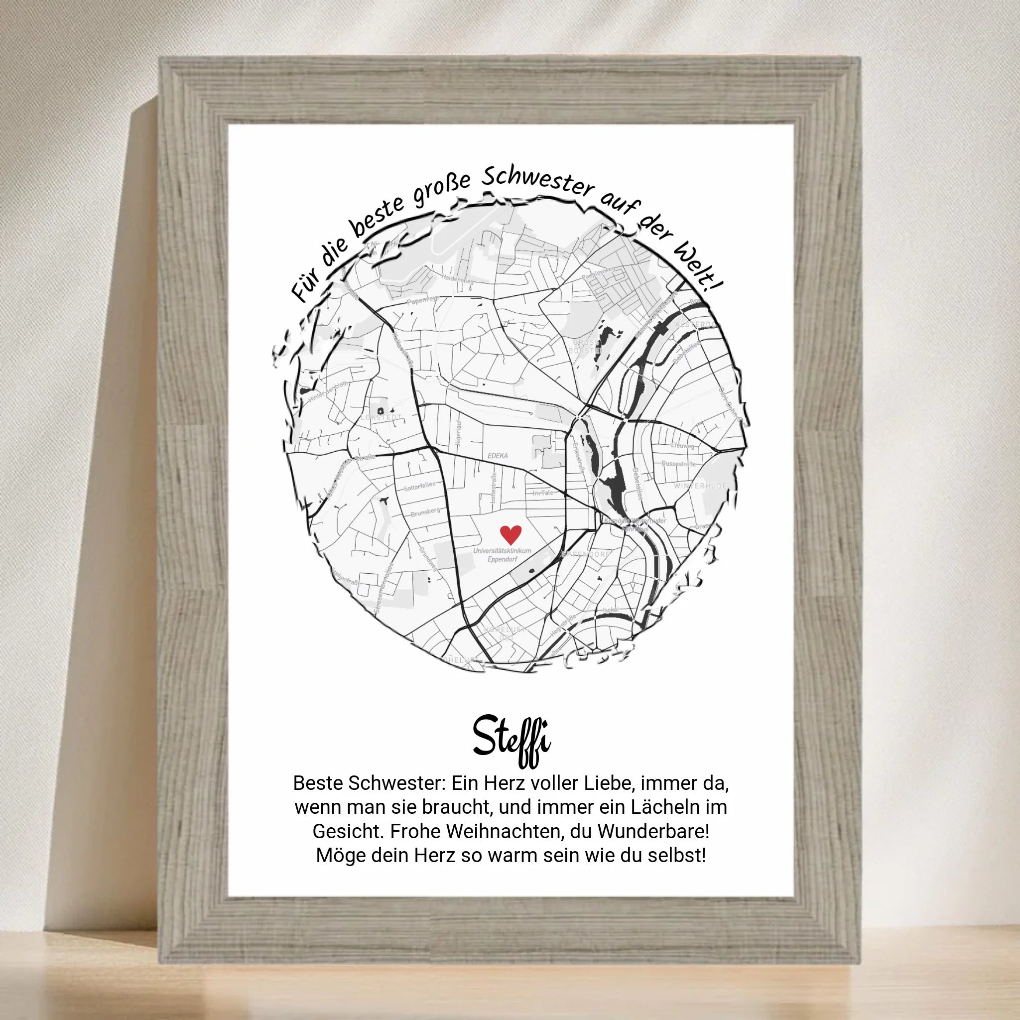 Weihnachtsgeschenk für große Schwester Poster personalisierbar - Cantty