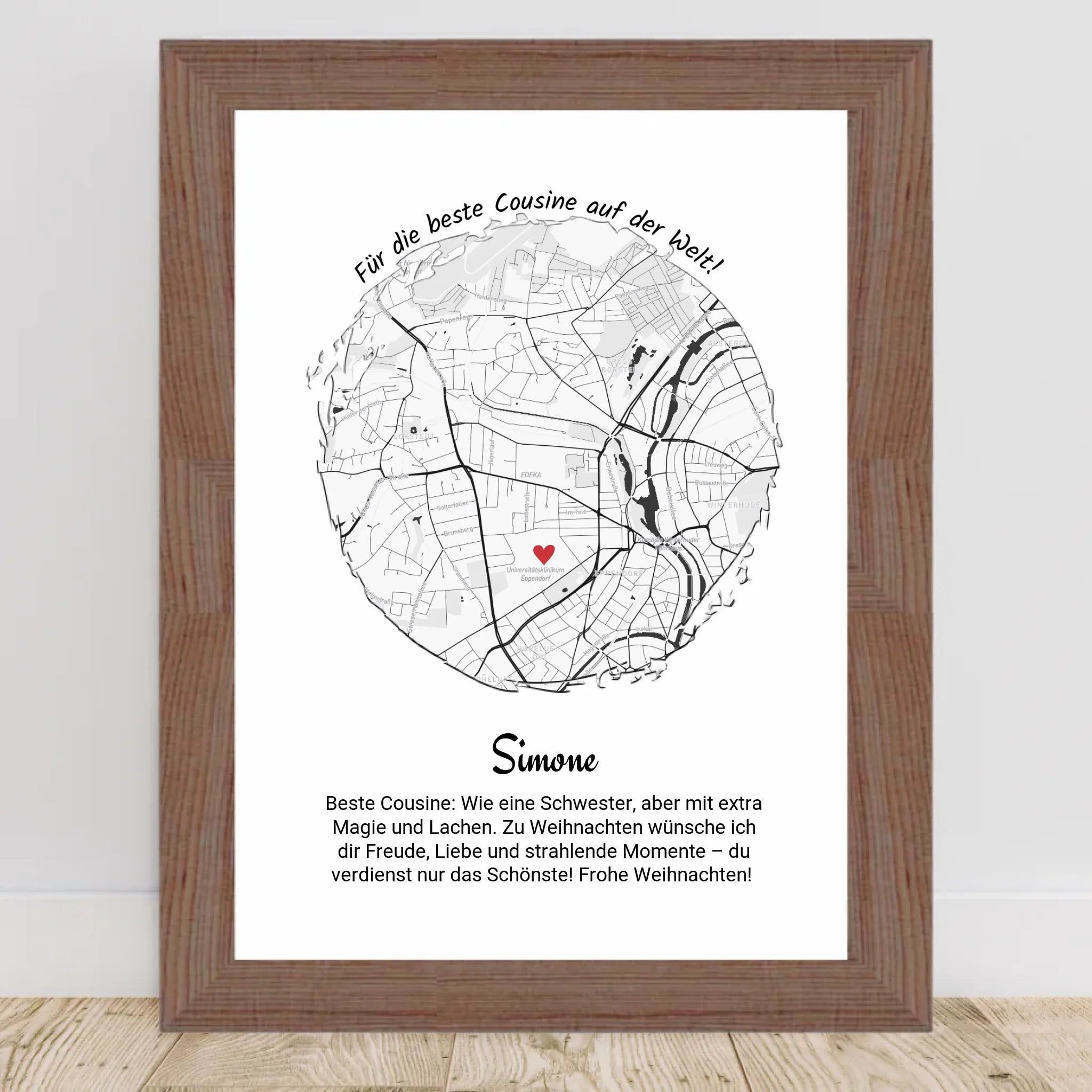 Cousine Weihnachtsgeschenk Poster personalisierbar - Cantty