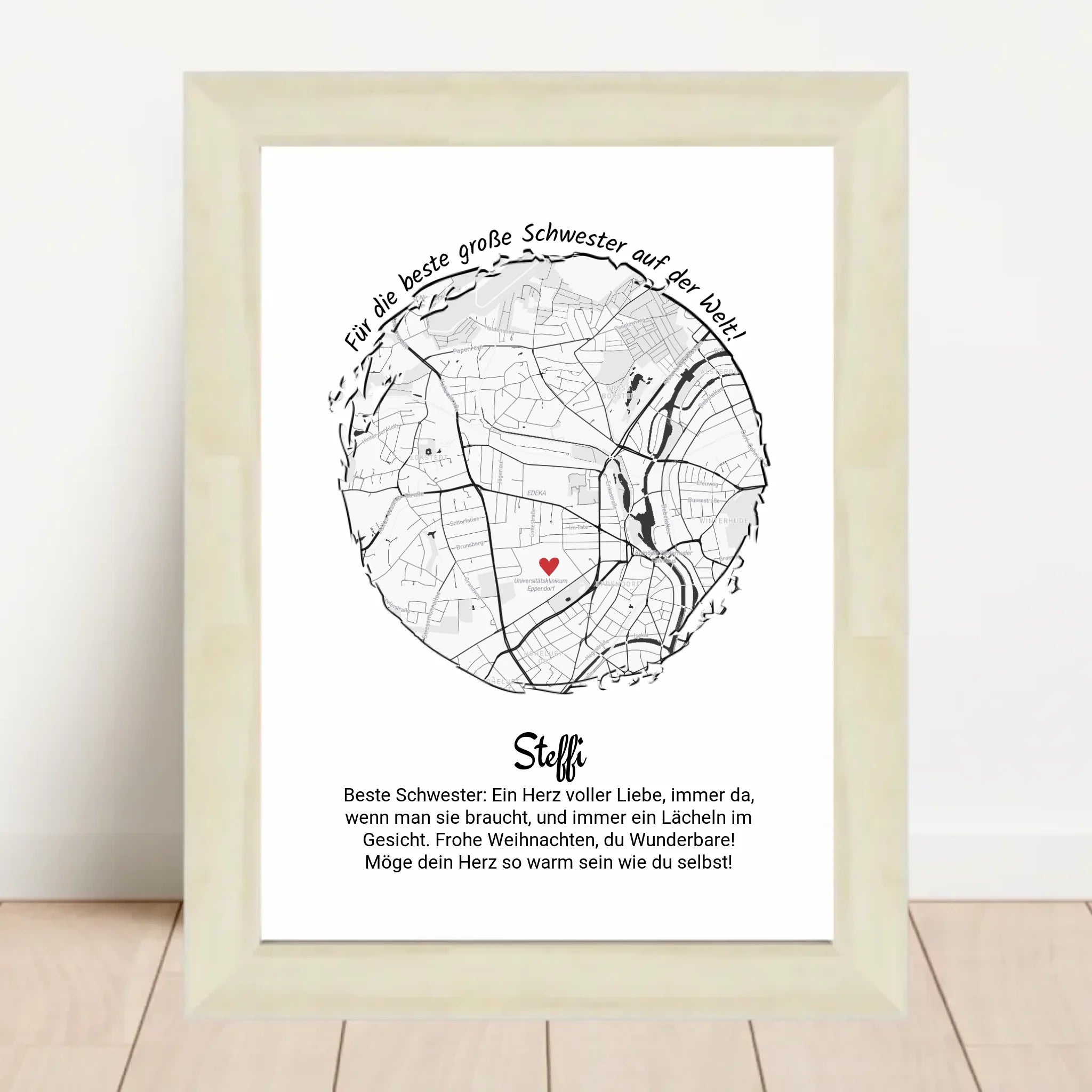 Weihnachtsgeschenk für große Schwester Poster personalisierbar - Cantty